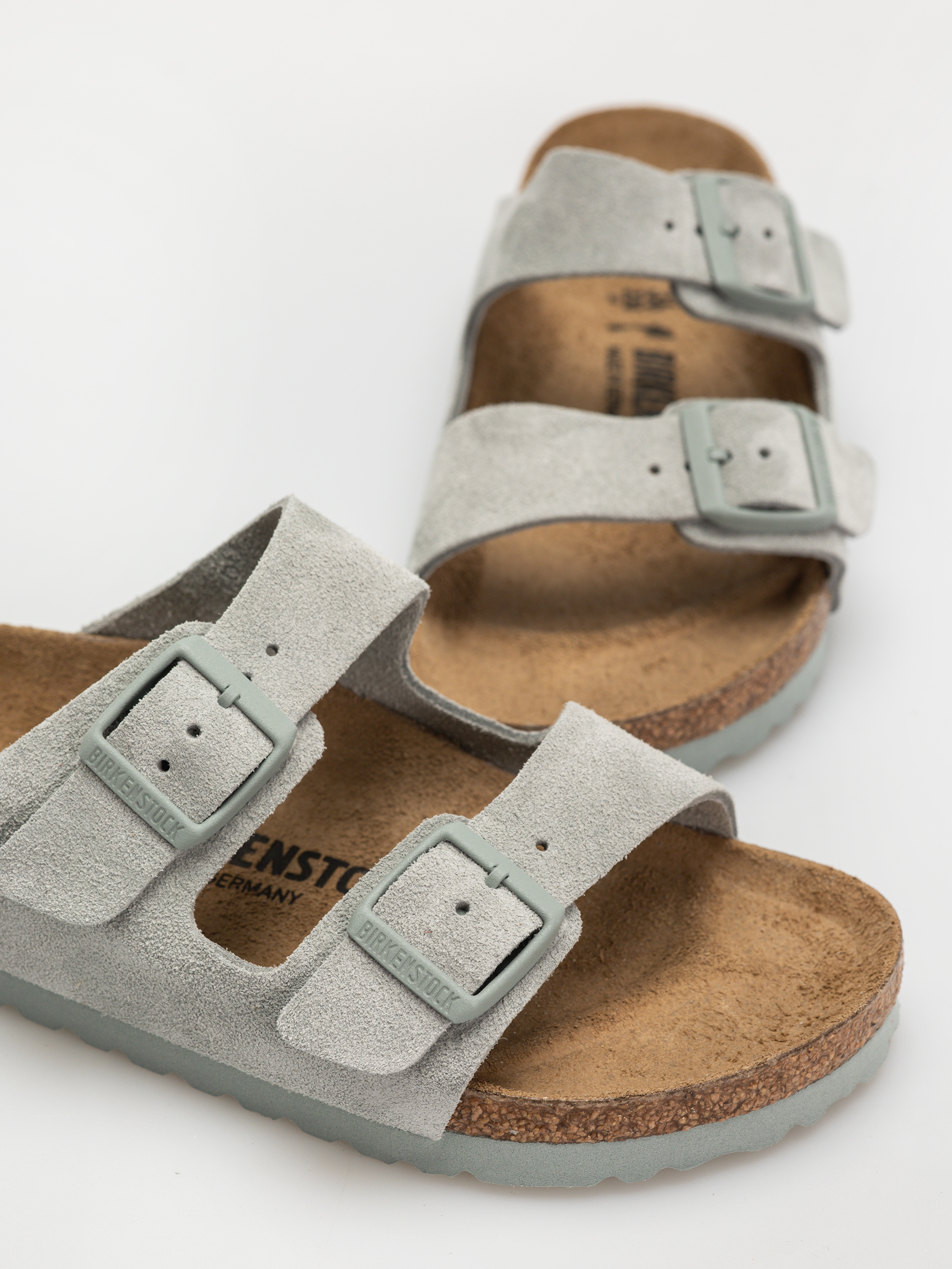 Birkenstock Arizona Suede Leather Narrow Wmn Flip-flop papucsok (pure sage)