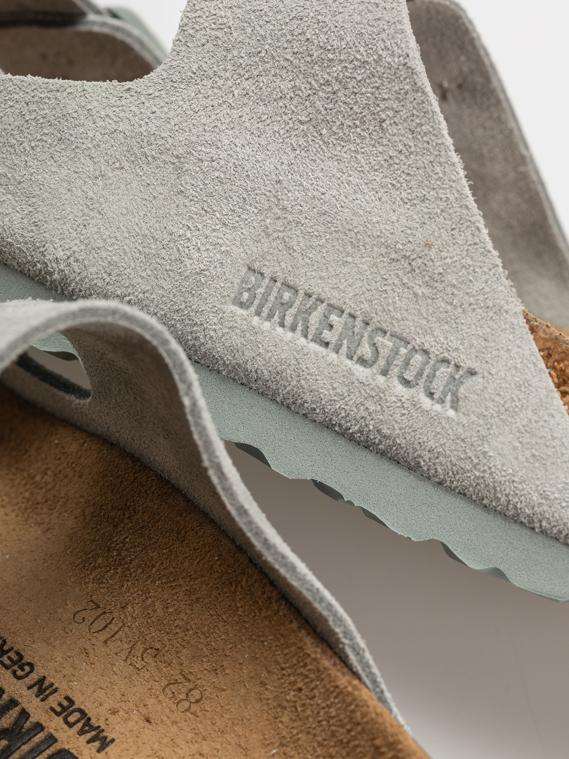 Birkenstock Arizona Suede Leather Narrow Wmn Flip-flop papucsok (pure sage)