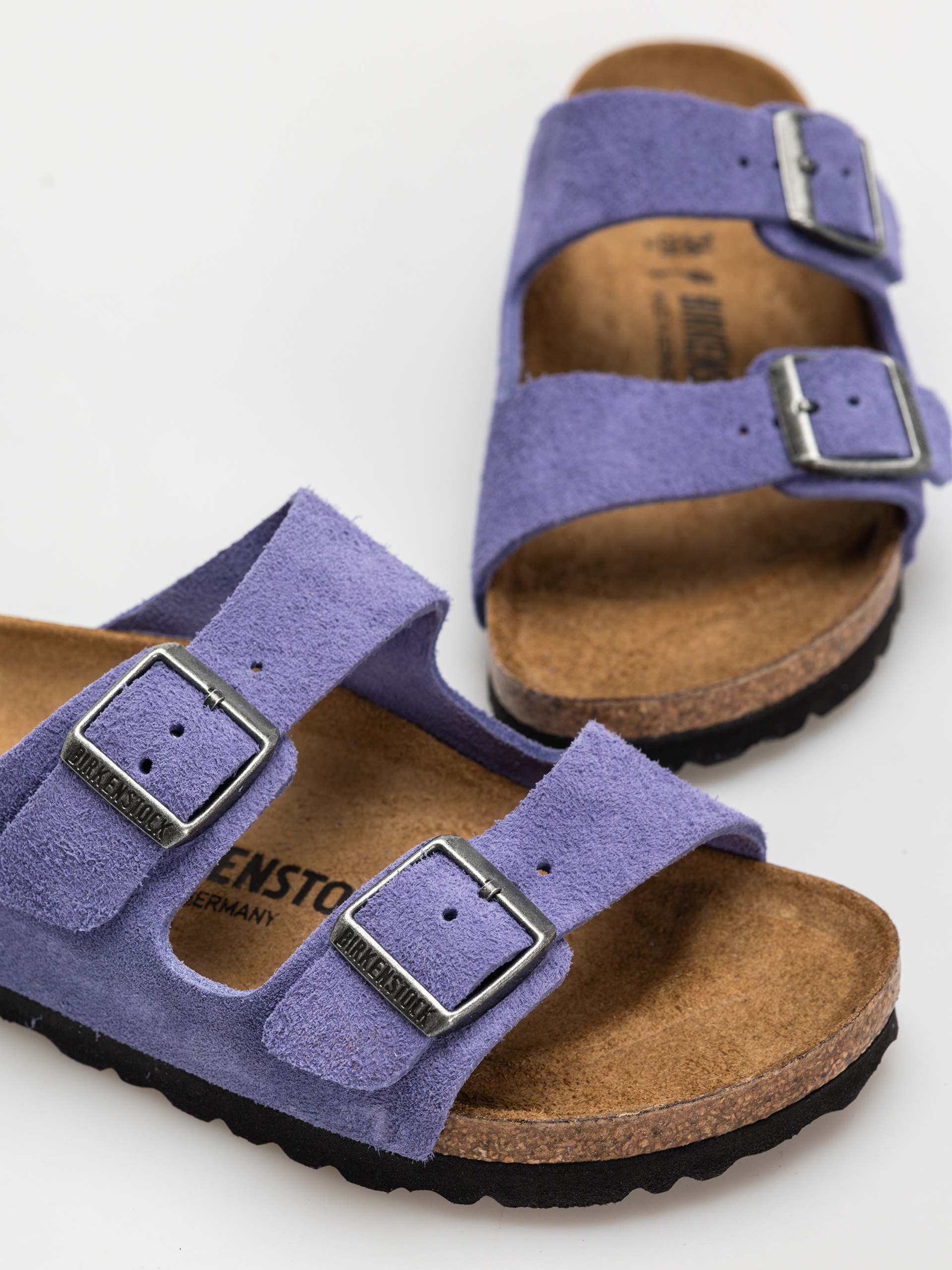 Birkenstock Arizona Suede Leather Narrow Wmn Flip-flop papucsok (purple dusk)