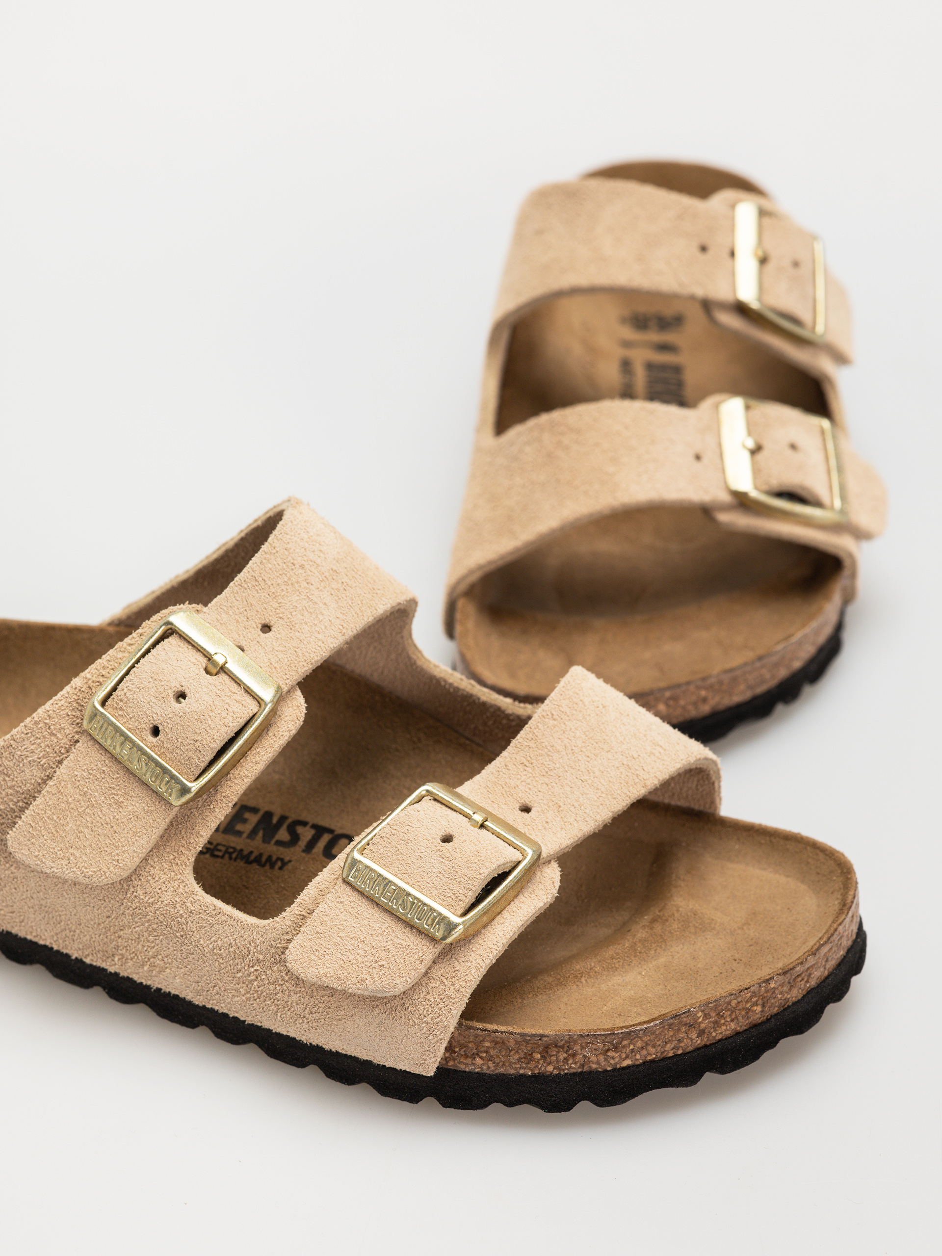 Birkenstock Arizona Suede Leather Narrow Wmn Flip-flop papucsok (sandcastle)