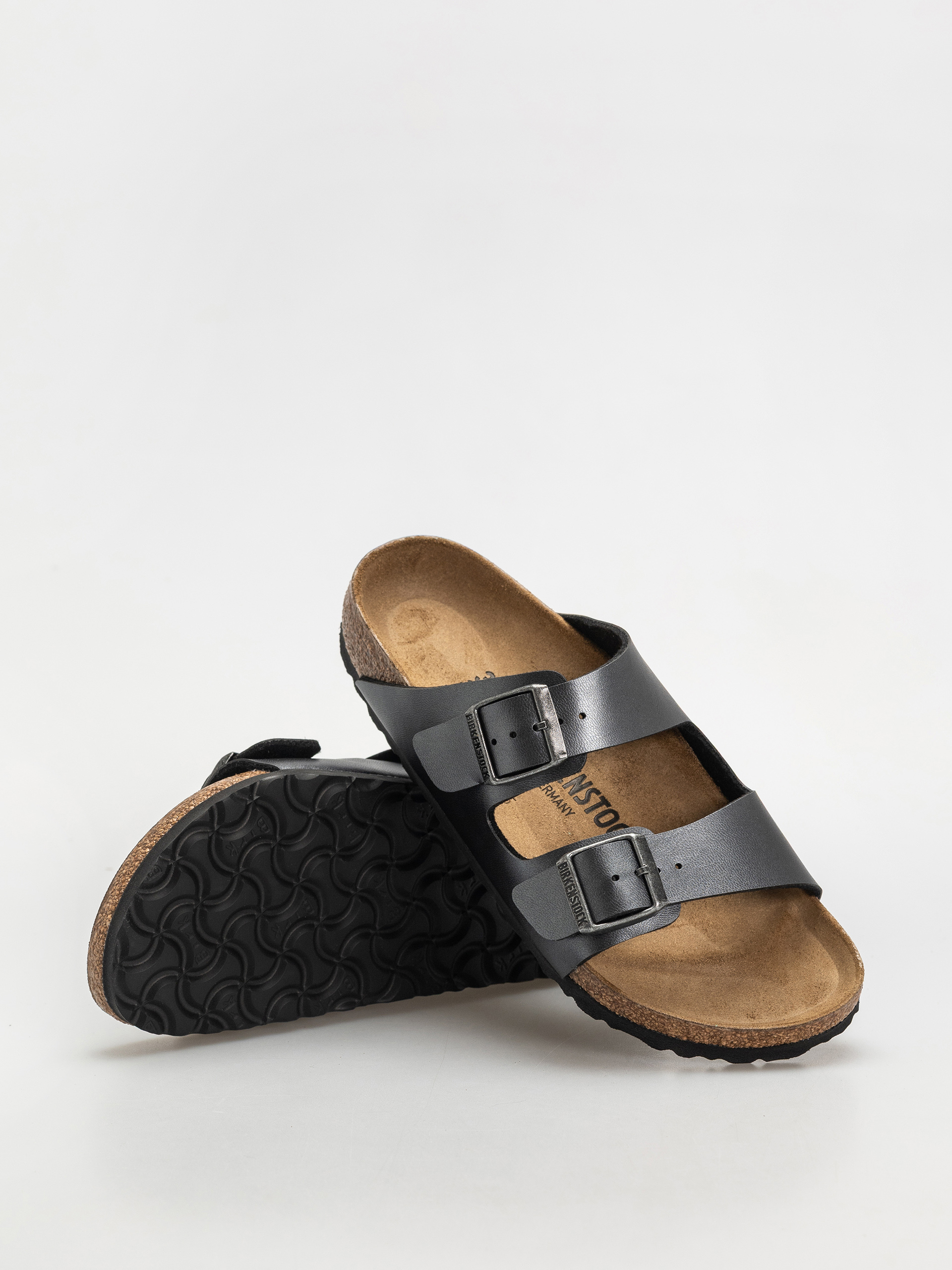 Birkenstock Arizona Birko Flor Metallic Narrow Wmn Flip-flop papucsok (metallic black)