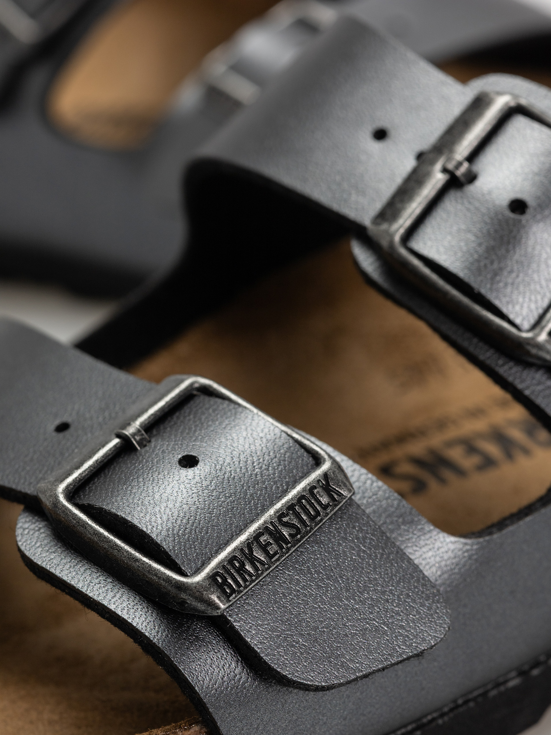 Birkenstock Arizona Birko Flor Metallic Narrow Wmn Flip-flop papucsok (metallic black)