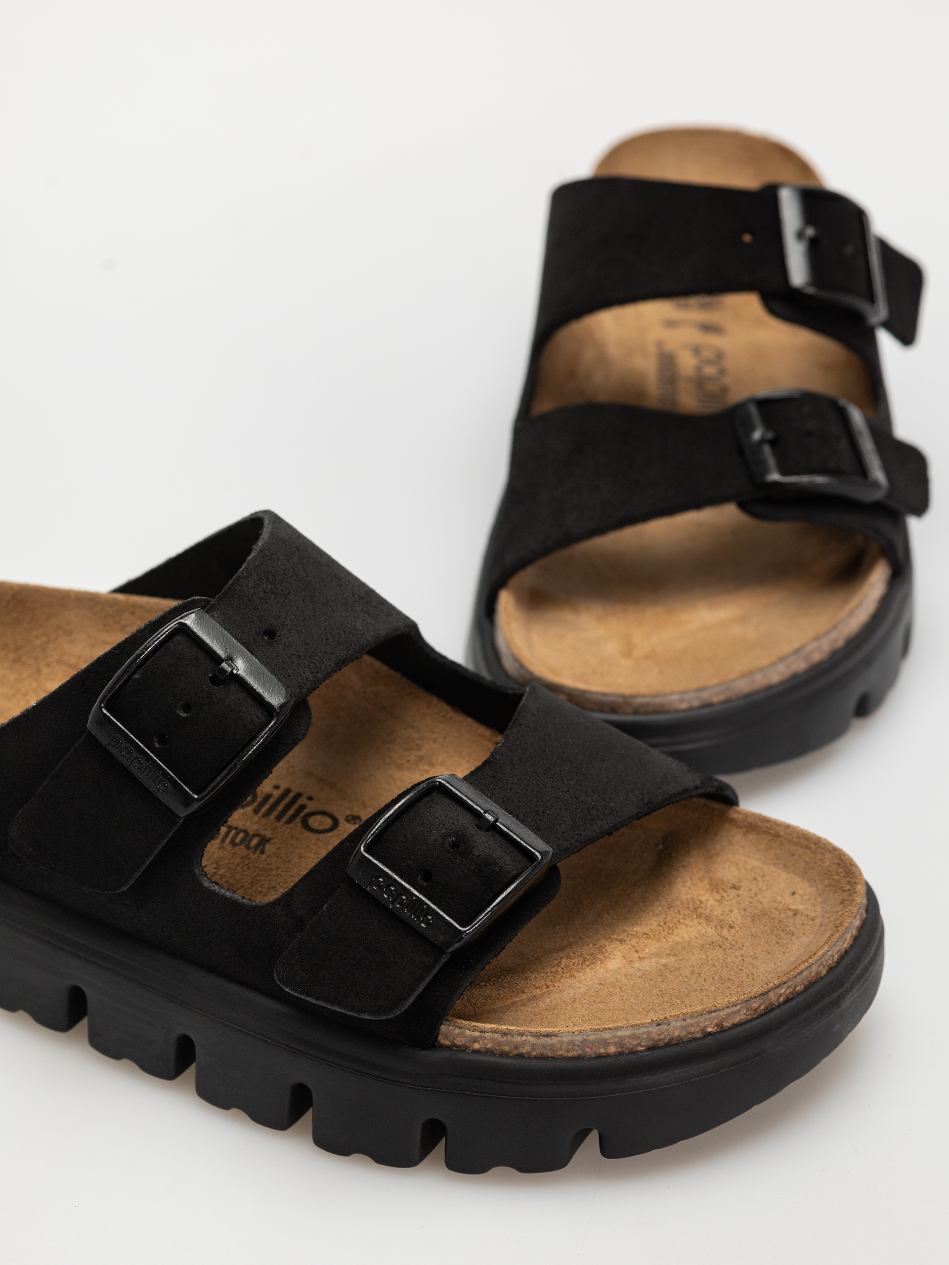 Birkenstock Arizona Chunky Suede Narrow Wmn Flip-flop papucsok (black/black)