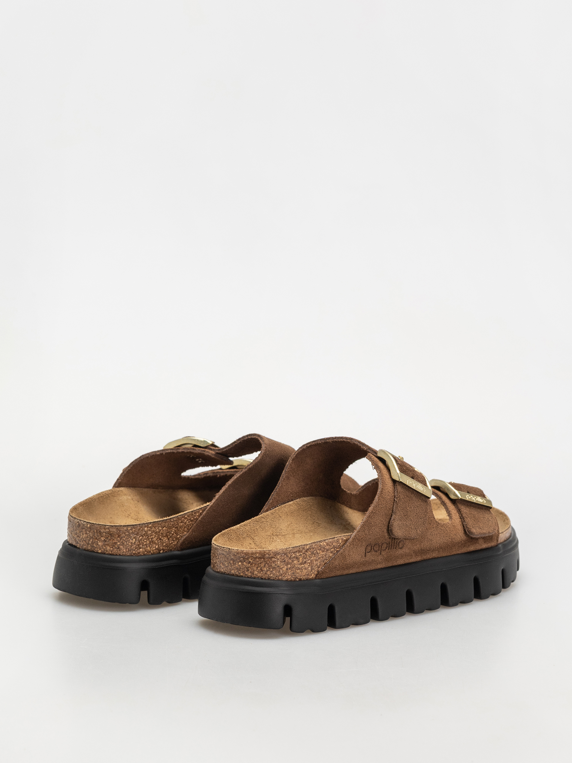 Flip-flop papucsok Birkenstock Arizona Chunky Suede Narrow Wmn (dark tea/black)