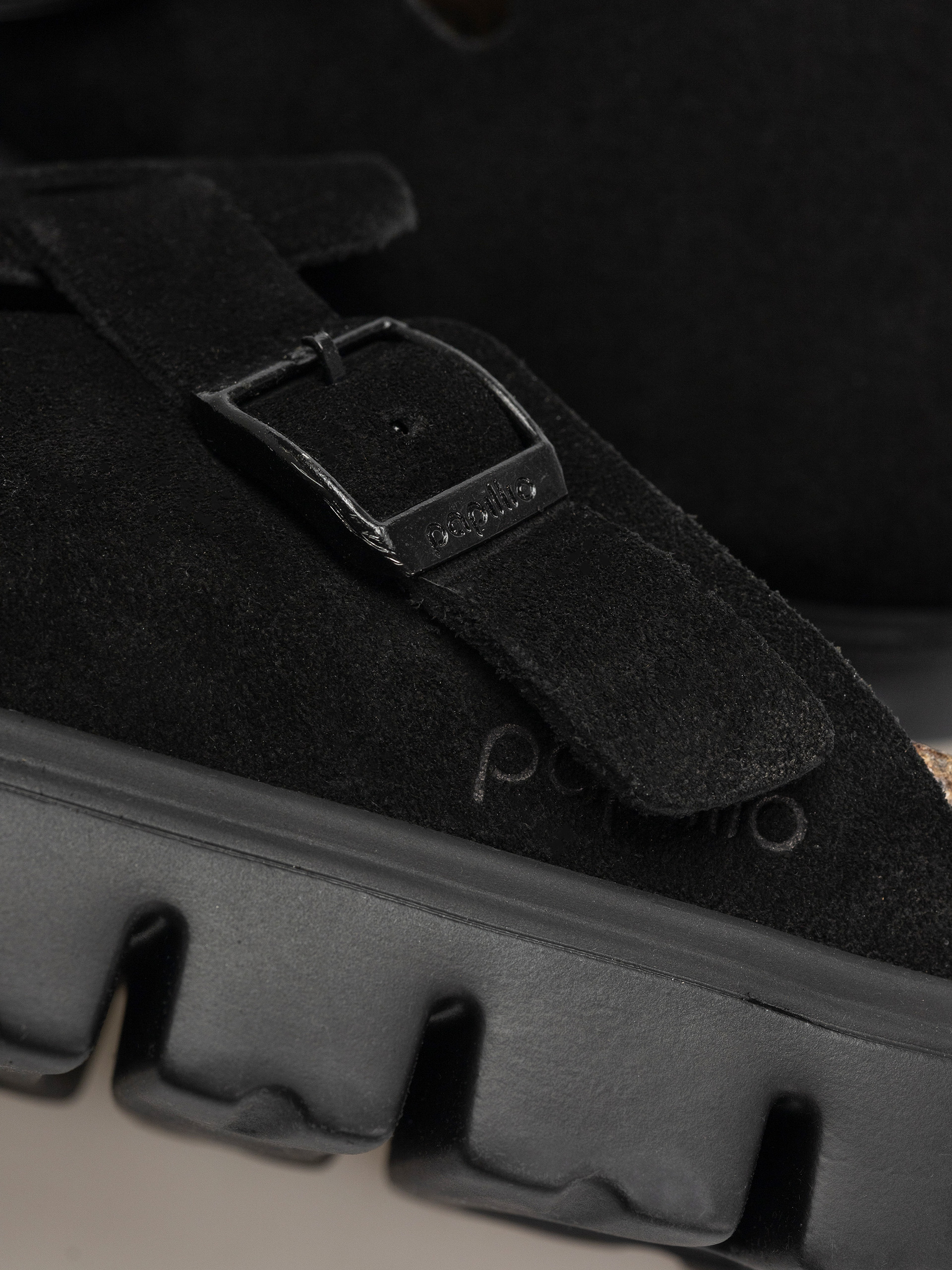 Flip-flop papucsok Birkenstock Boston Chunky Suede Narrow Wmn (black/black)