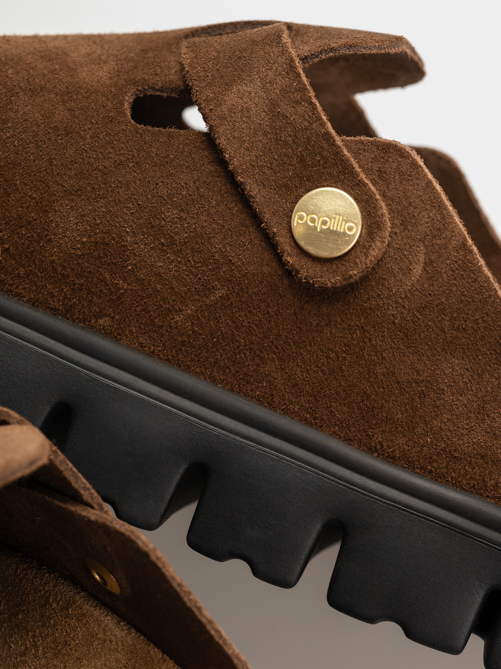 Flip-flop papucsok Birkenstock Boston Chunky Suede Narrow Wmn (dark tea/black)