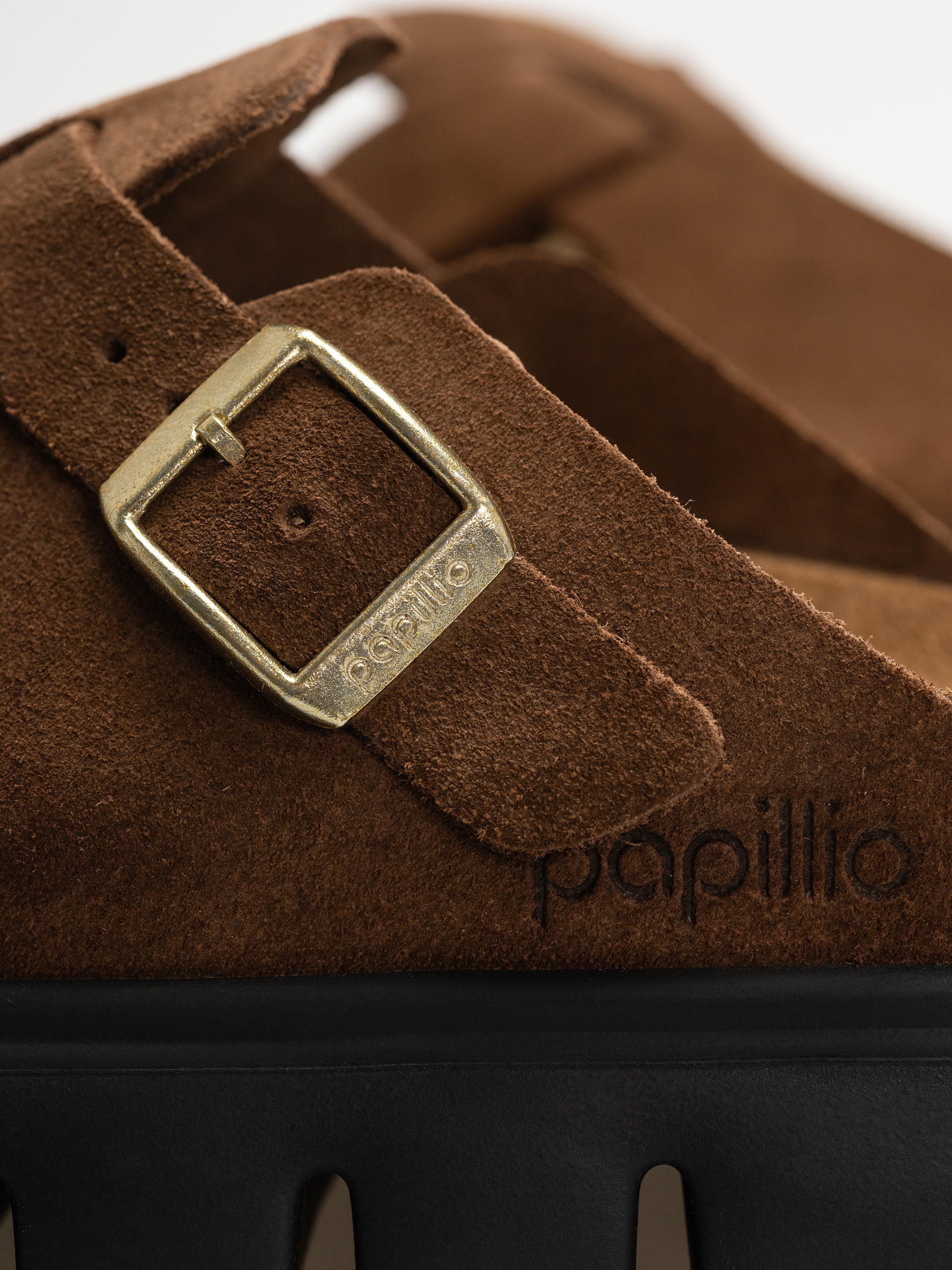 Flip-flop papucsok Birkenstock Boston Chunky Suede Narrow Wmn (dark tea/black)