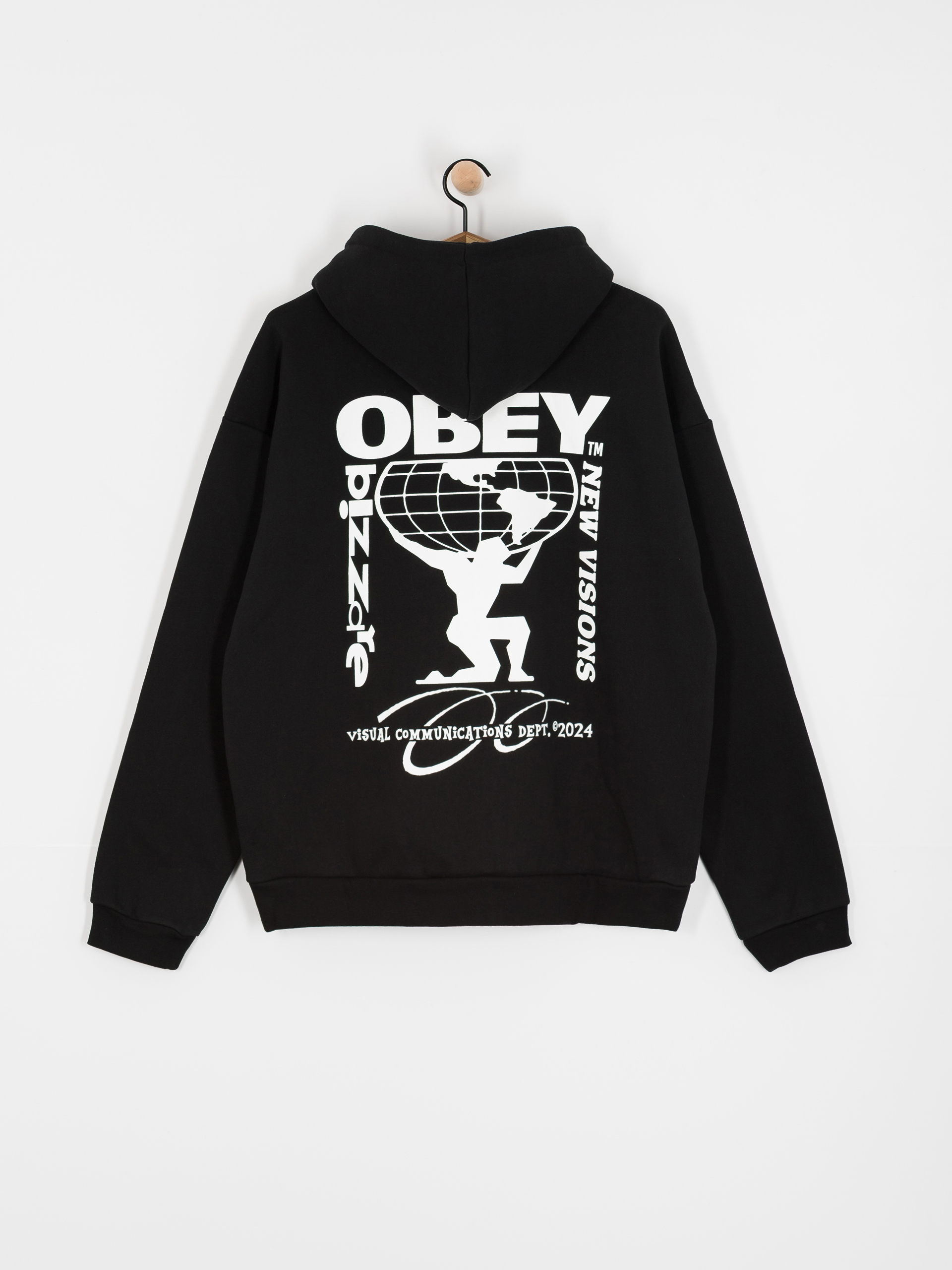 OBEY New Visions Extra Heavy HD Kapucnis pulóver (black)