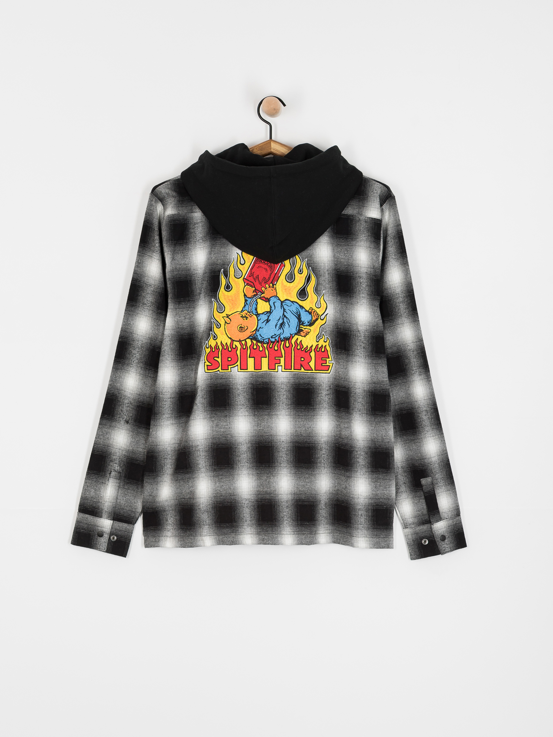 Spitfire Demonseed Hooded Flannel Ing (black/white/multi color embroideries)