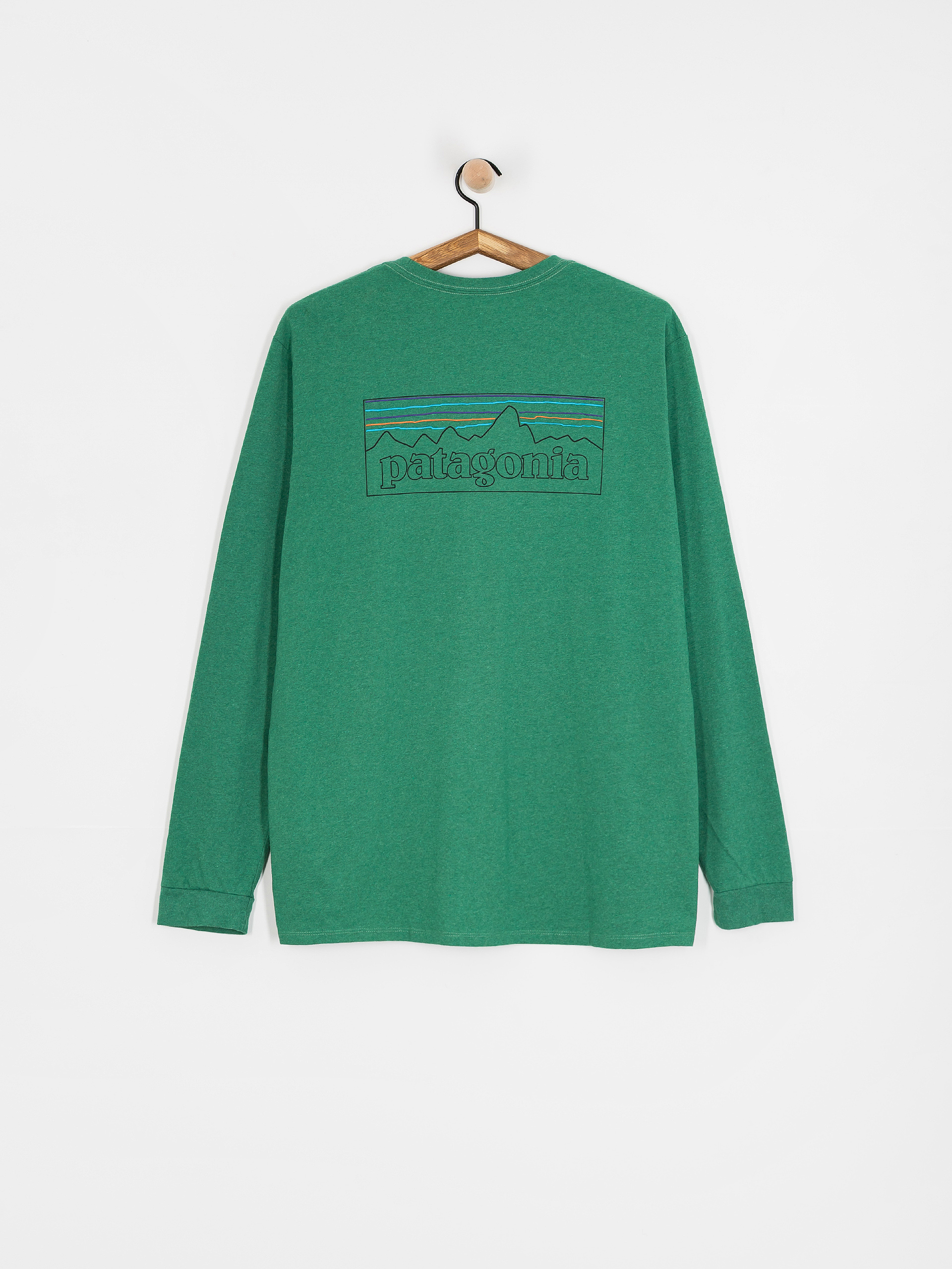 Hosszú ujjú felső Patagonia P 6 Logo Responsibili (p-6 outline/heartleaf green)