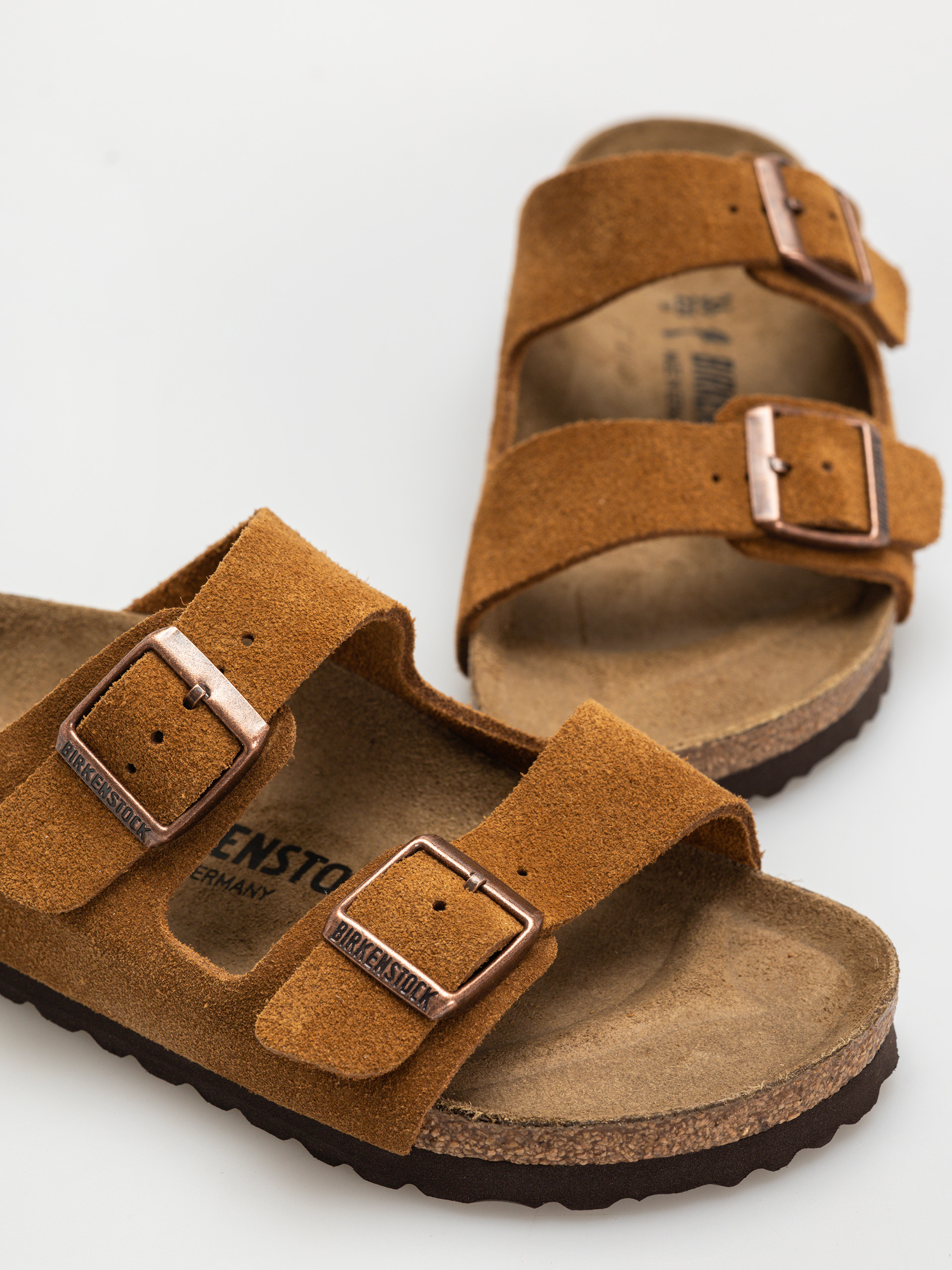 Flip-flop papucsok Birkenstock Arizona Suede Leather Narrow Wmn (mink)