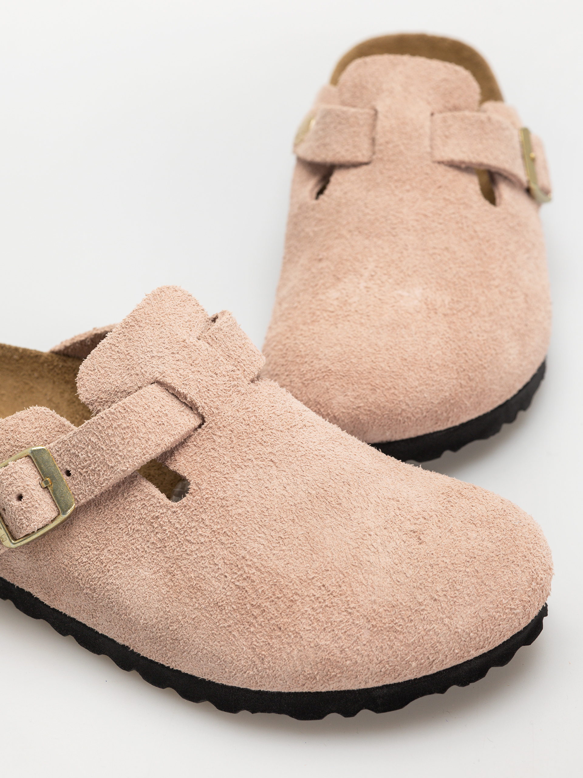 Flip-flop papucsok Birkenstock Boston Suede Leather Narrow Wmn (light rose)