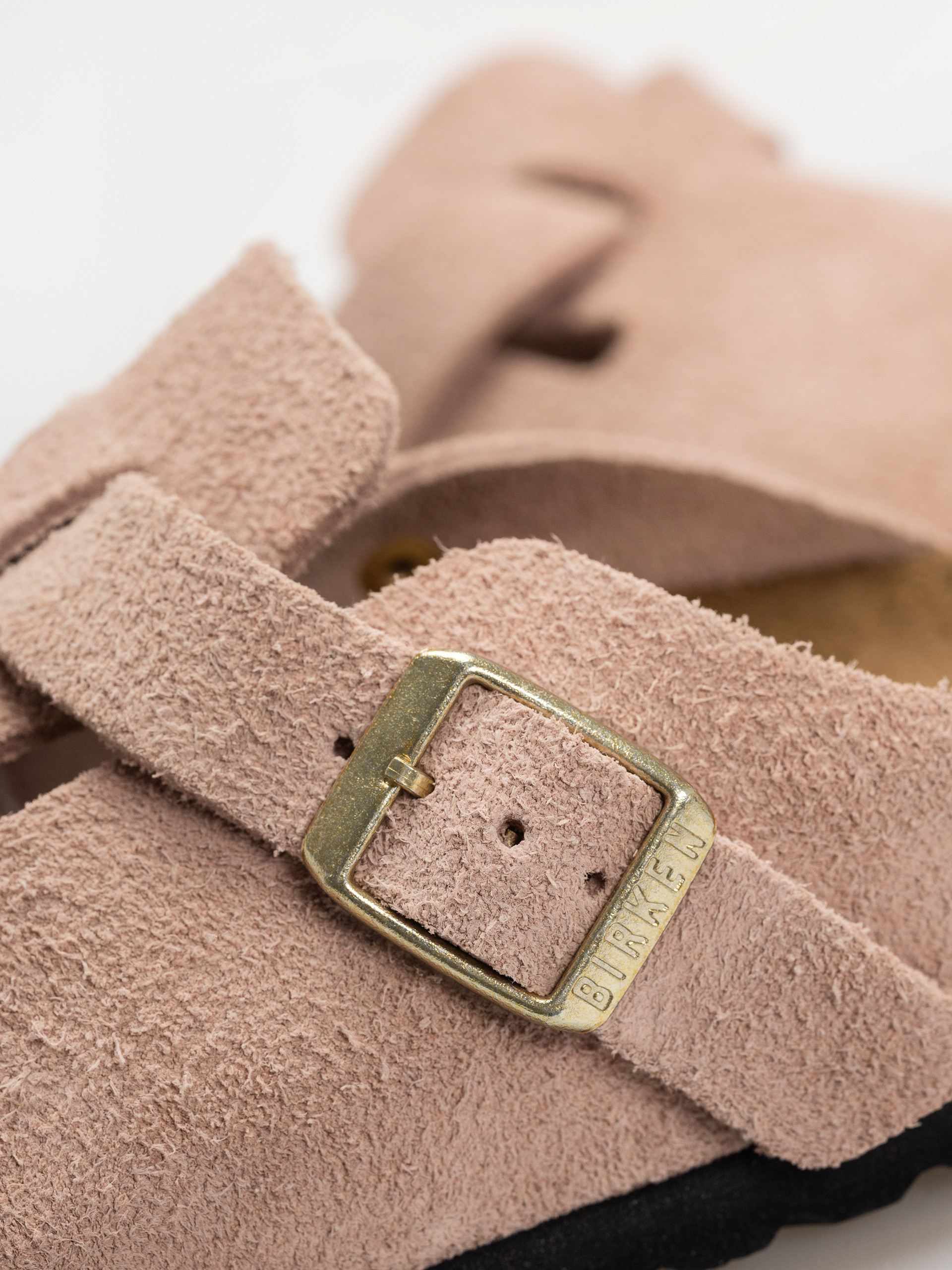 Flip-flop papucsok Birkenstock Boston Suede Leather Narrow Wmn (light rose)