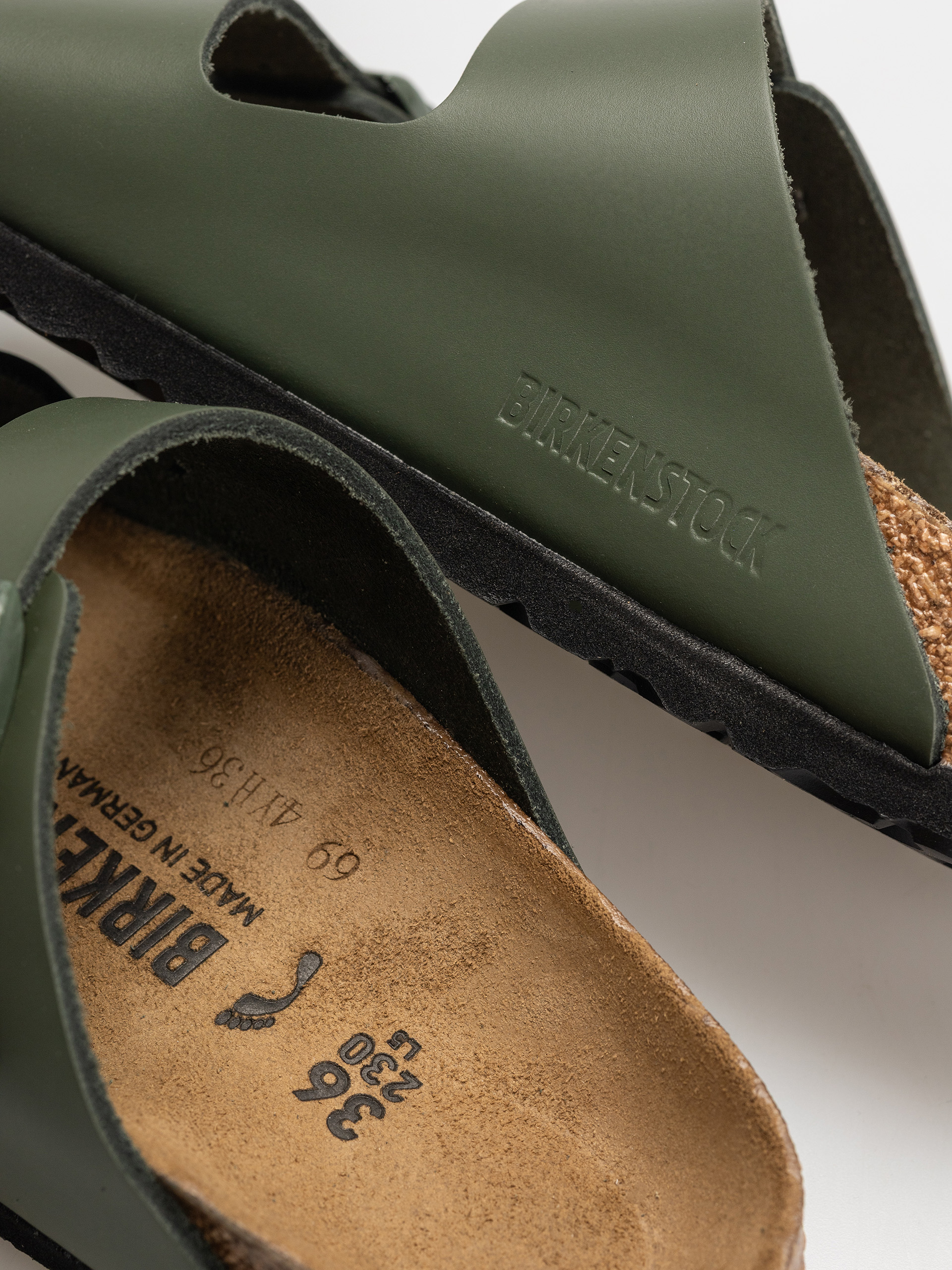 Flip-flop papucsok Birkenstock Arizona Natural Leather Narrow Wmn (thyme)