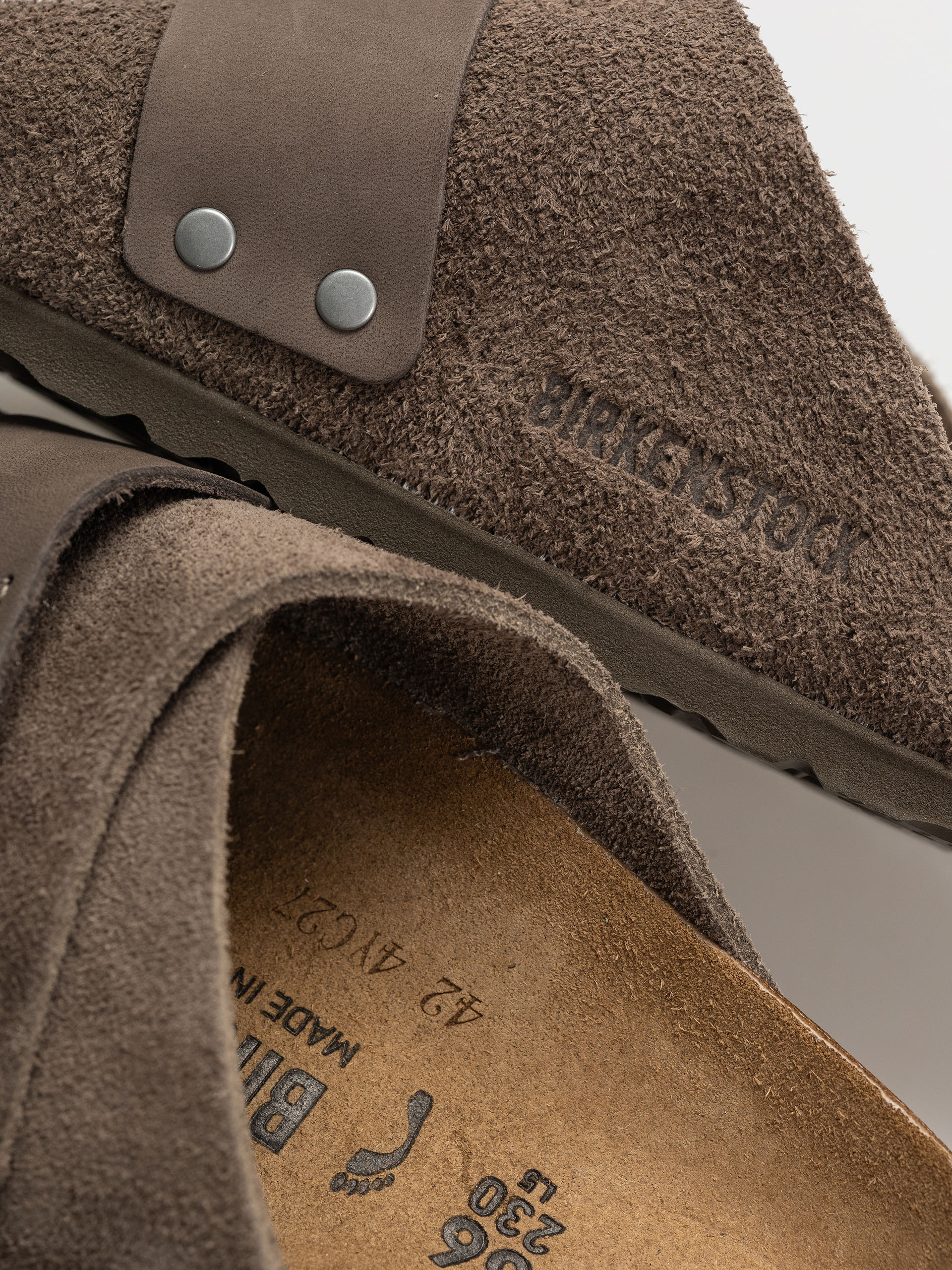 Flip-flop papucsok Birkenstock Kyoto Nubuck Suede Leather Narrow Wmn (concrete gray)