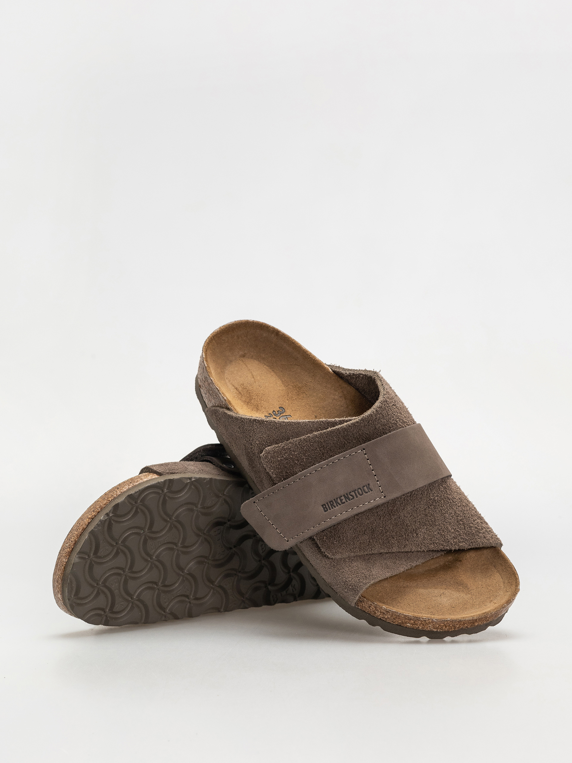 Flip-flop papucsok Birkenstock Kyoto Nubuck Suede Leather Narrow Wmn (concrete gray)
