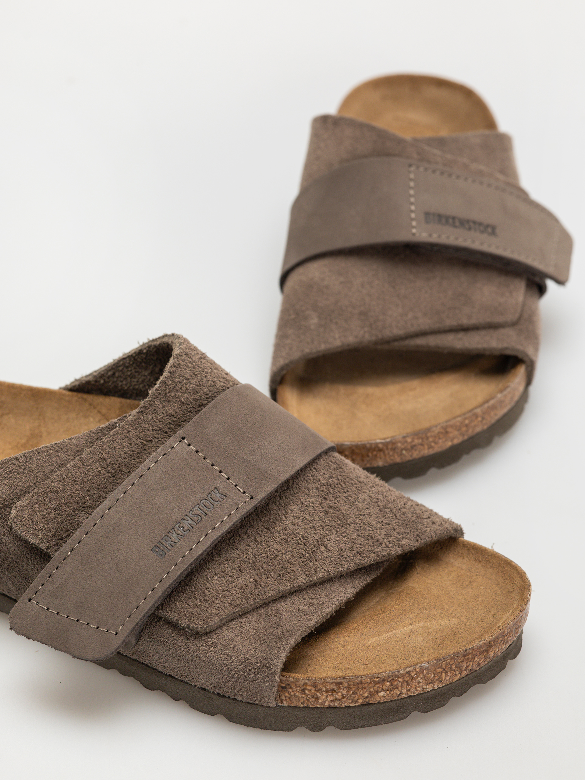 Flip-flop papucsok Birkenstock Kyoto Nubuck Suede Leather Narrow Wmn (concrete gray)