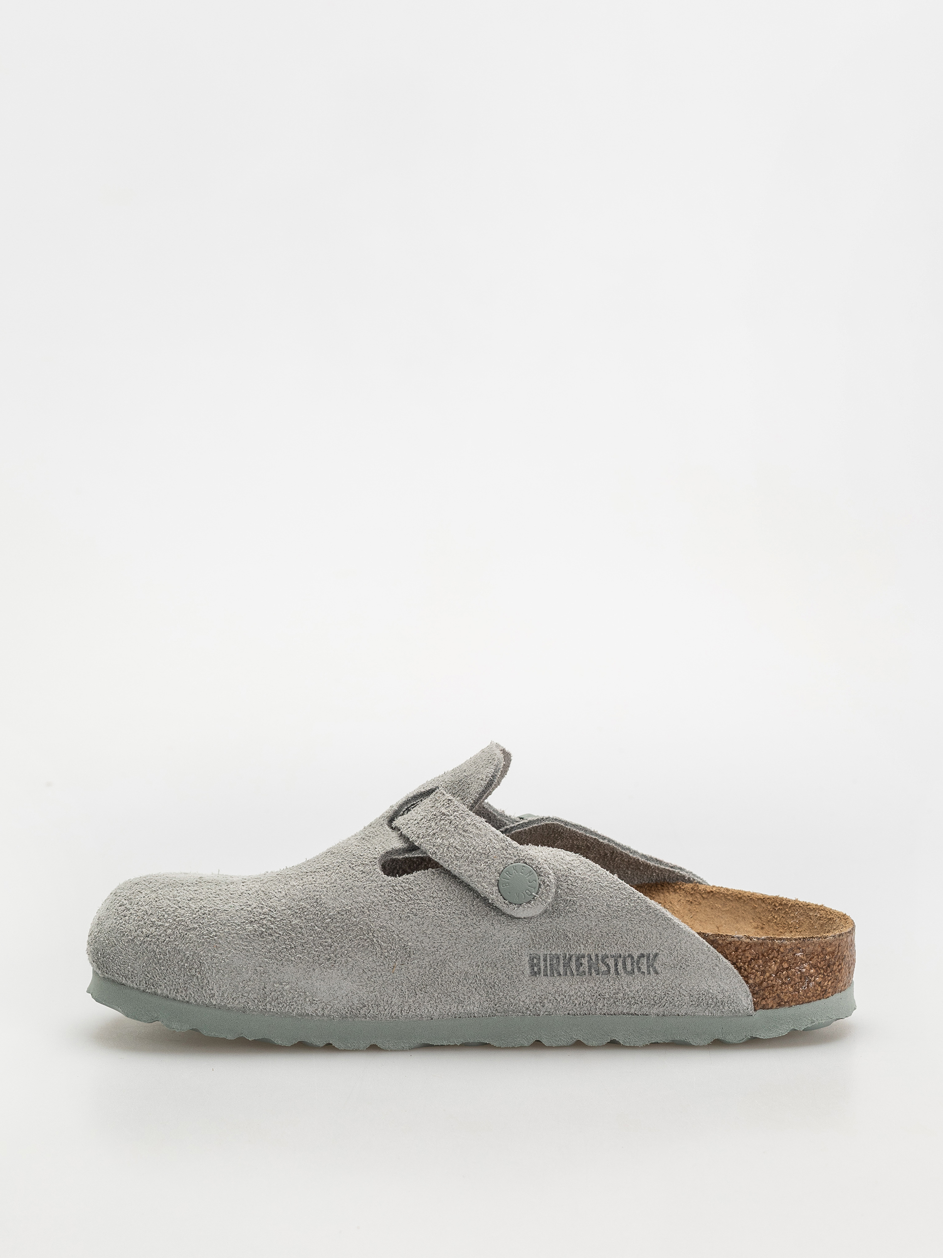 Flip-flop papucsok Birkenstock Boston Suede Leather Narrow Wmn (pure sage)