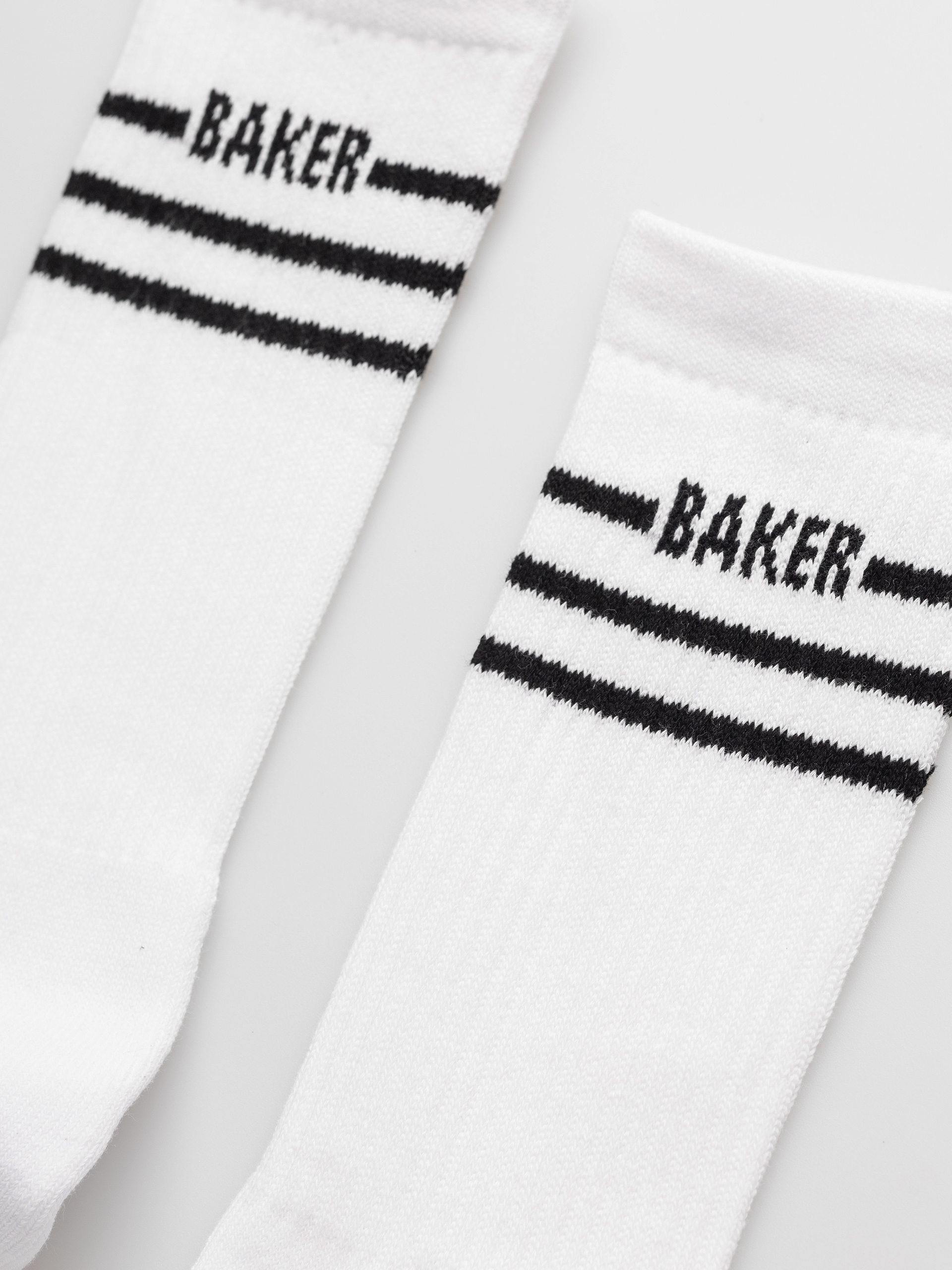 Baker Mini Stripe Zokni (white)