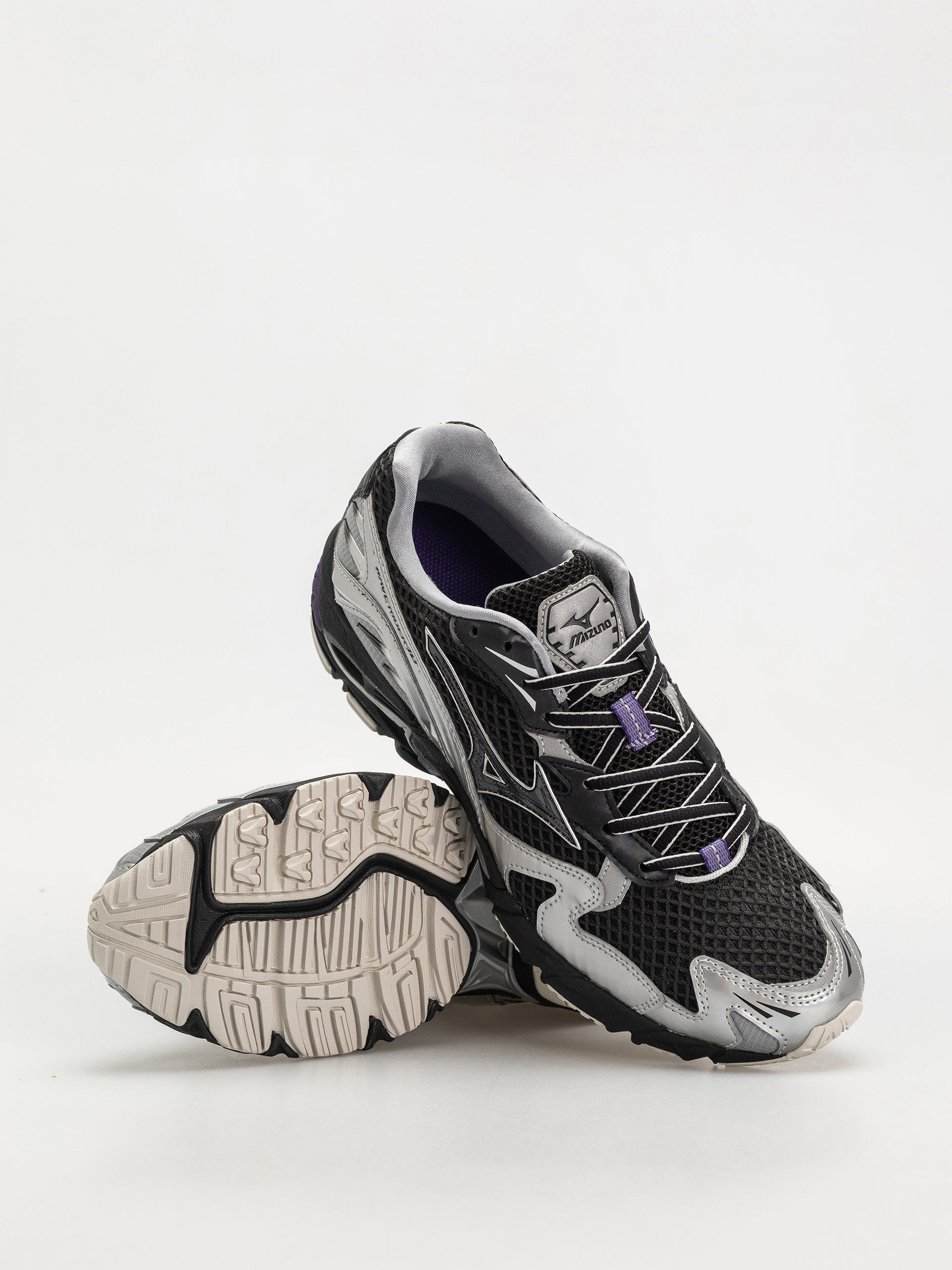 Mizuno Wave Rider 10 Cipők (black/black sand/purple haze)