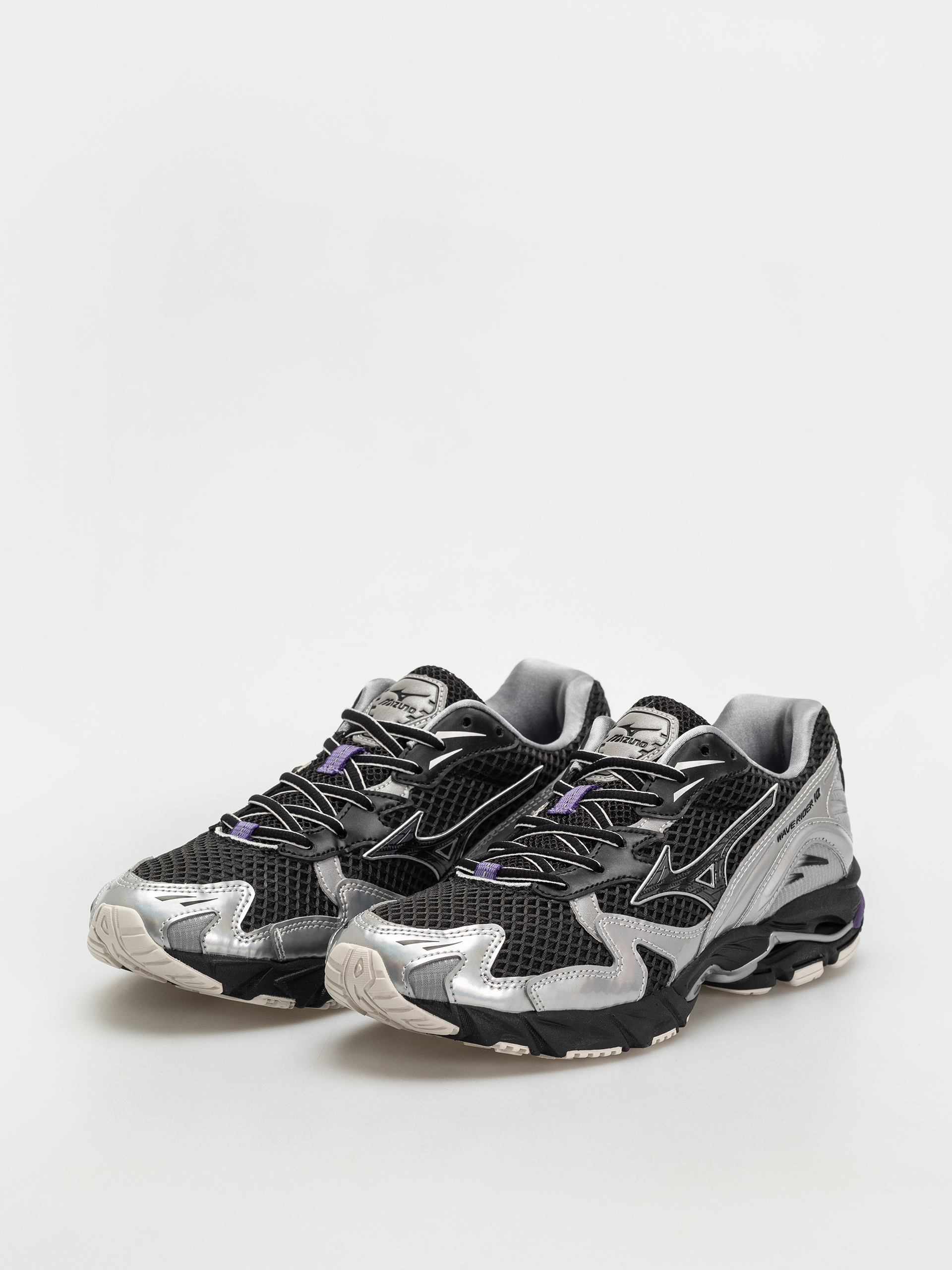 Mizuno Wave Rider 10 Cipők (black/black sand/purple haze)