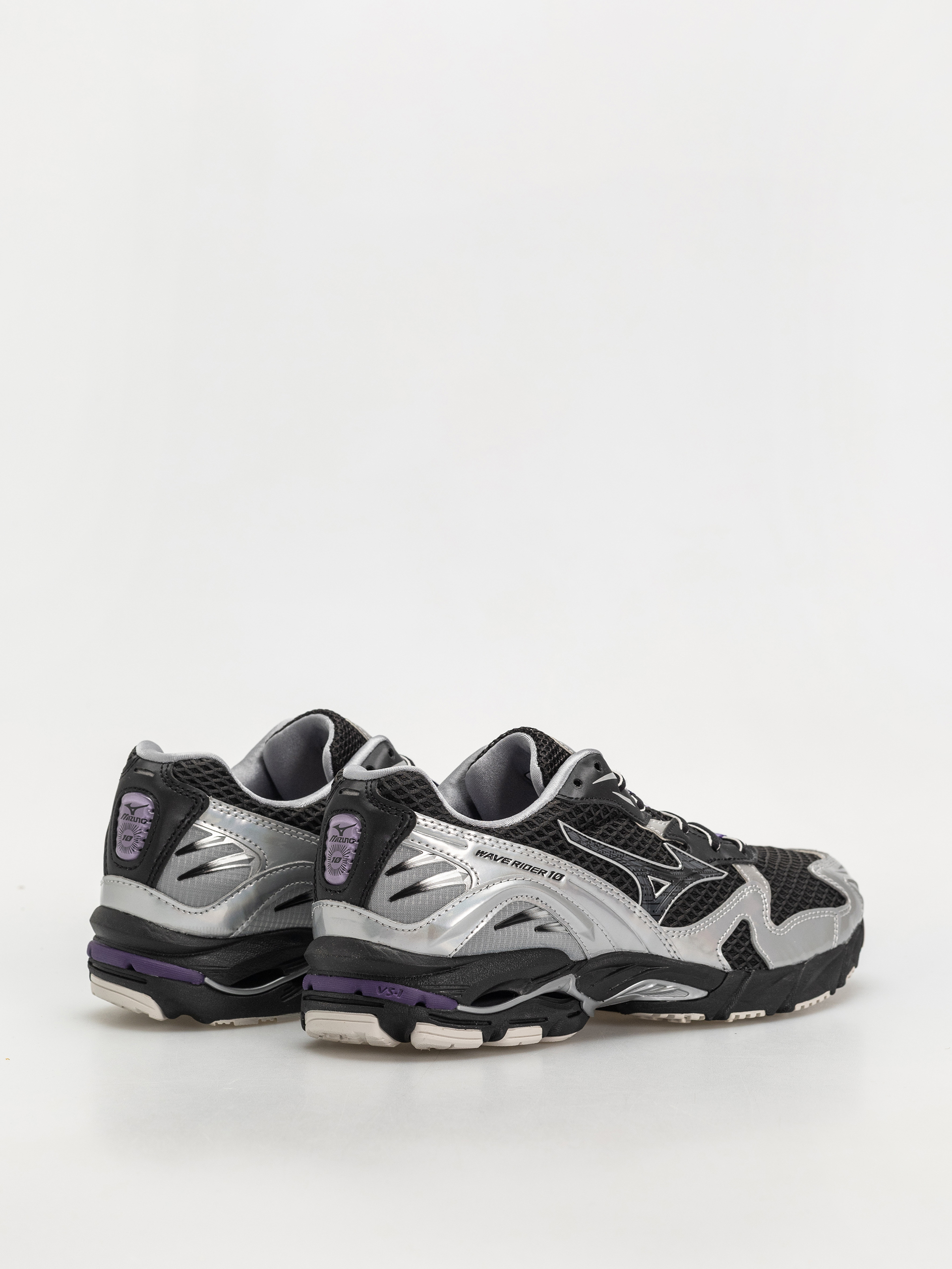 Mizuno Wave Rider 10 Cipők (black/black sand/purple haze)