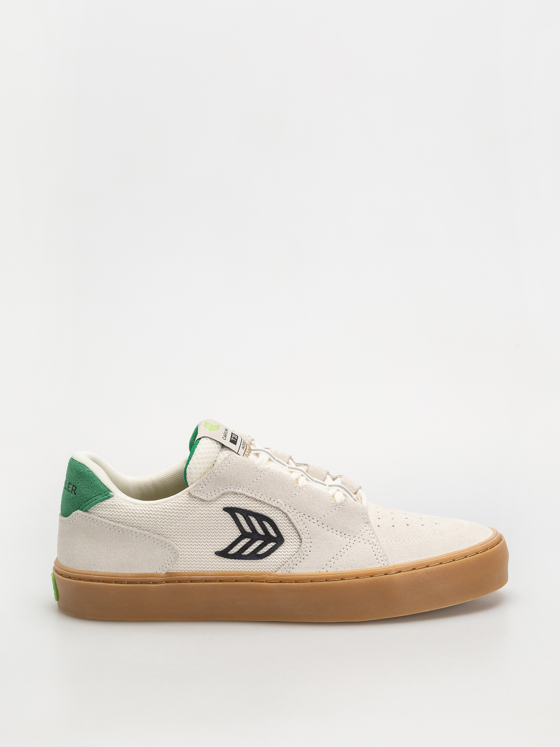 Cariuma T20 Pro Cipők (gum smoke white suede and mesh black logo green)