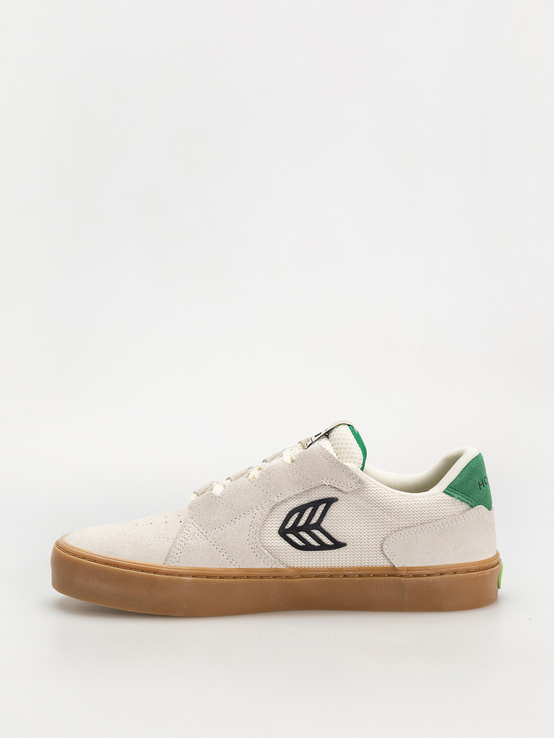 Cariuma T20 Pro Cipők (gum smoke white suede and mesh black logo green)
