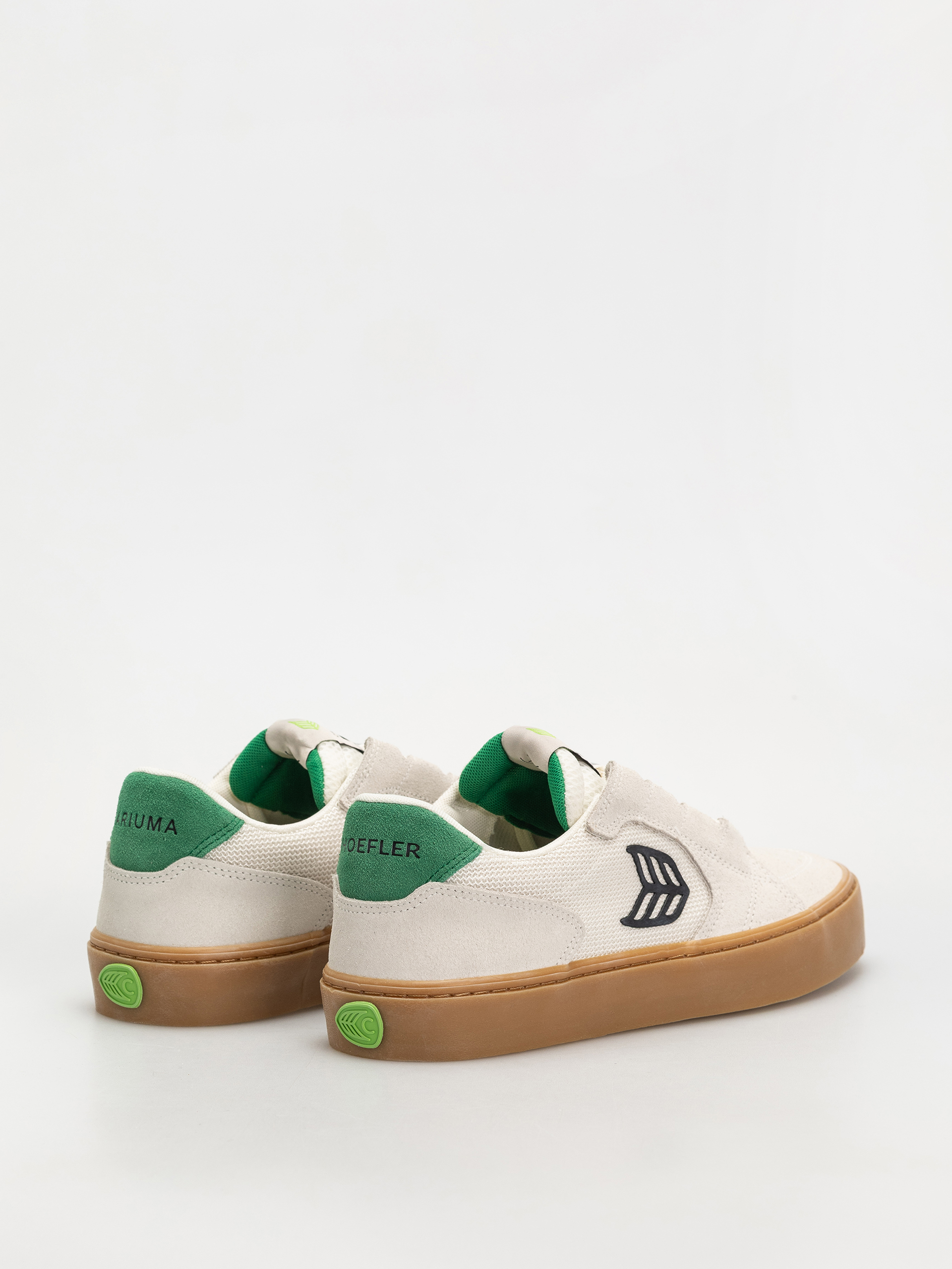 Cariuma T20 Pro Cipők (gum smoke white suede and mesh black logo green)