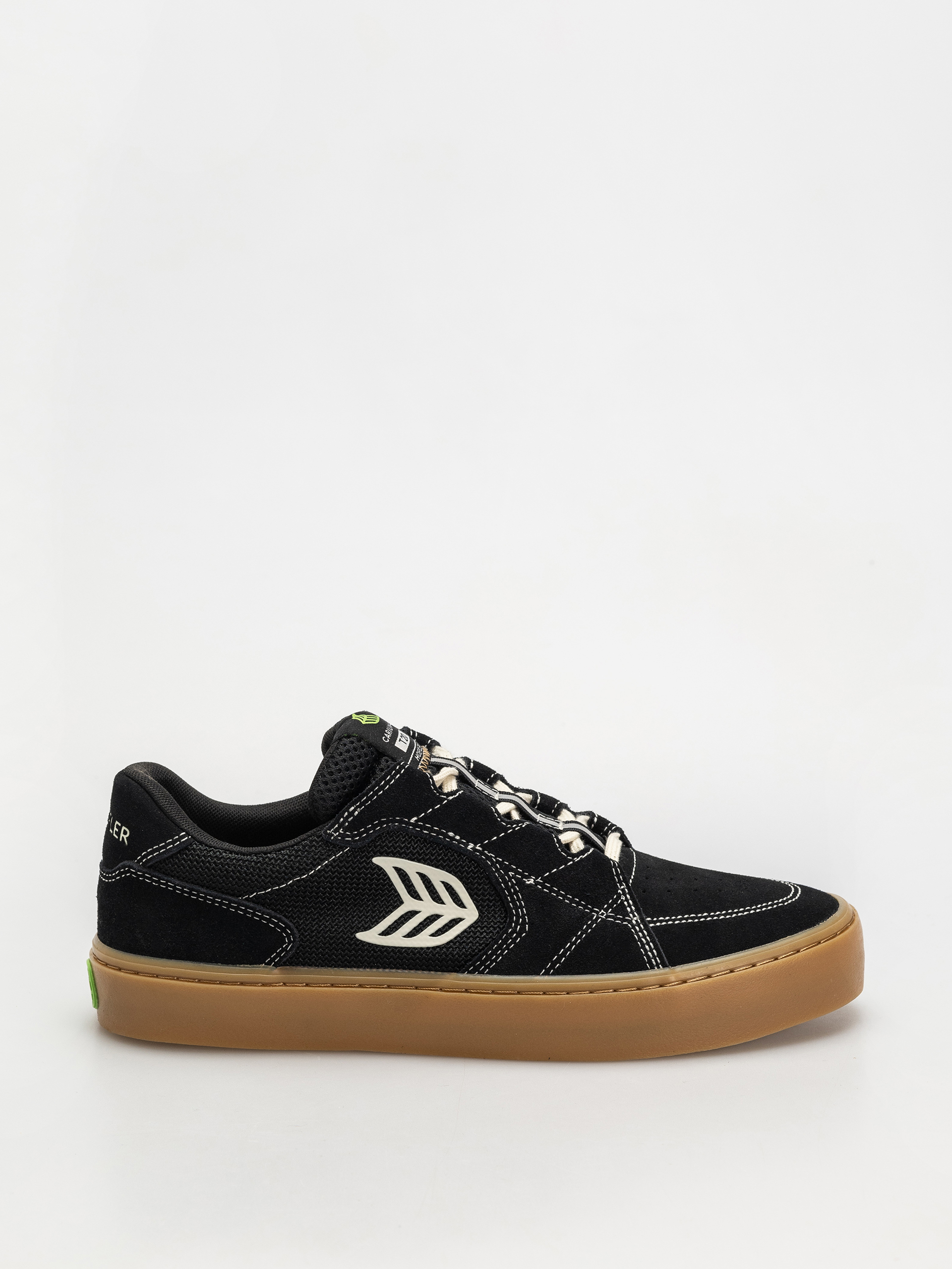 Cariuma T20 Pro Cipők (gum black suede and mesh ivory logo contrast thread)