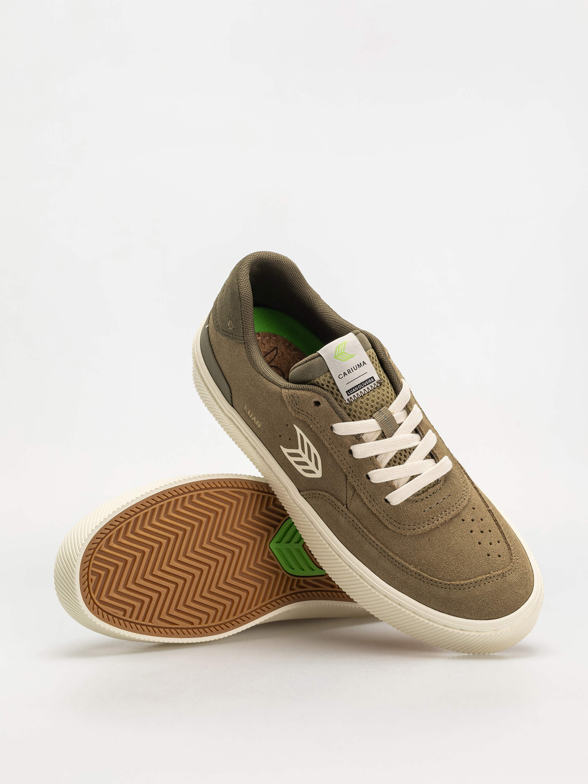Cariuma Luan Pro Cipők (olive green suede ivory logo burnt olive)