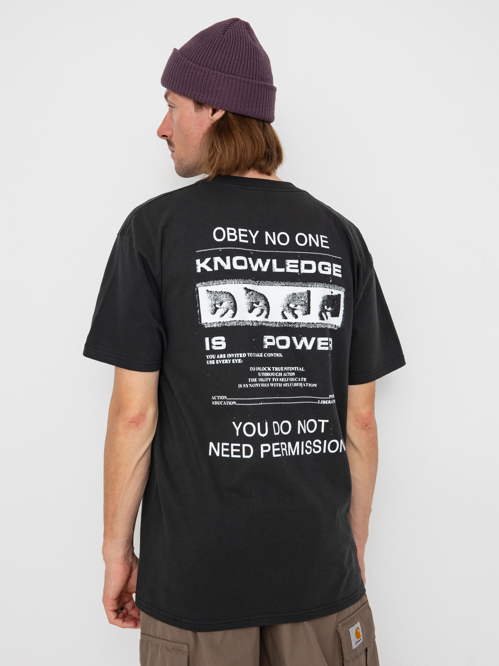 OBEY Permission Póló (vintage black)