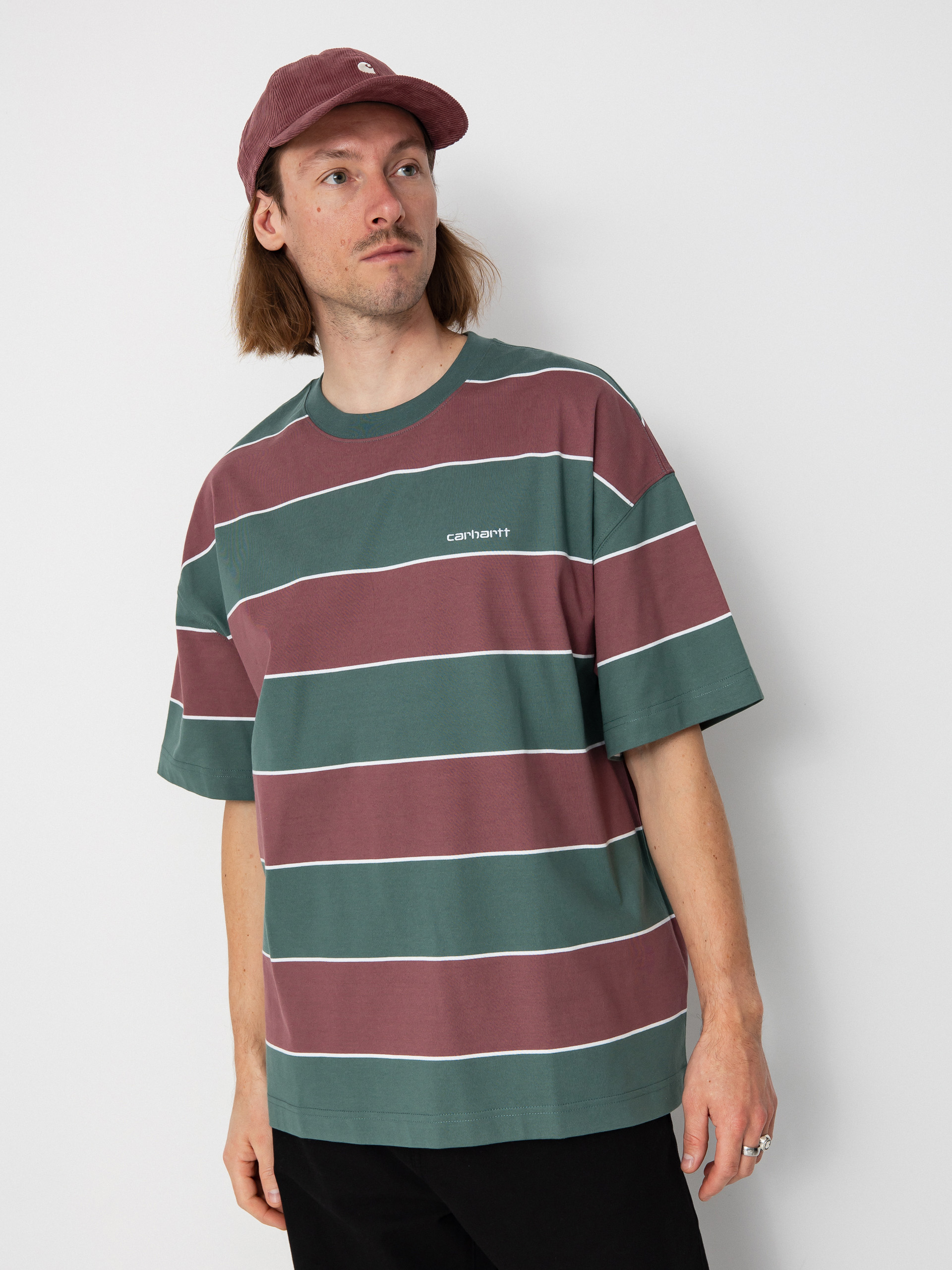 Carhartt WIP Quinby Póló (quinby stripe/silver pine)