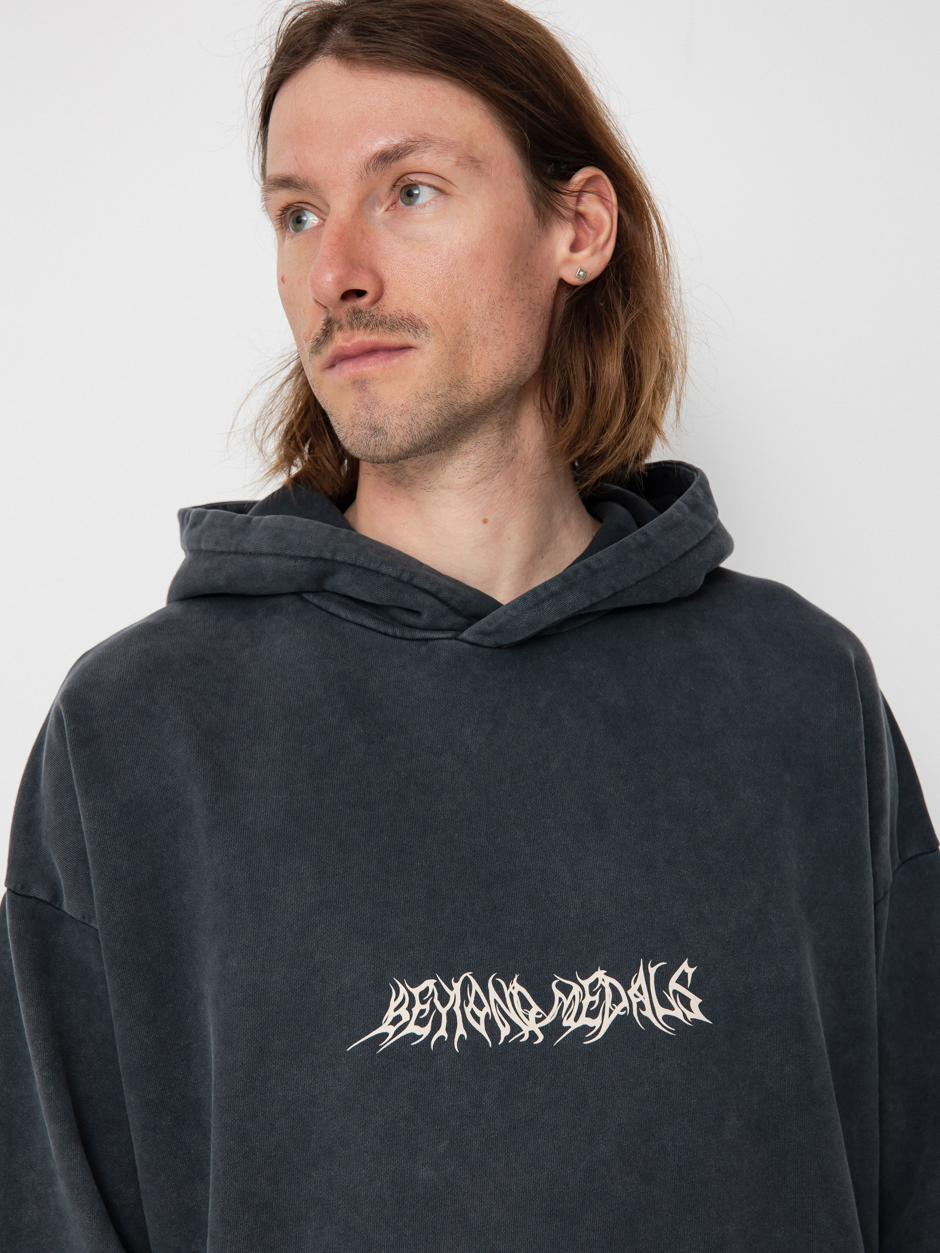 Beyond Medals Acid Sin HD Kapucnis pulóver (washed brown)