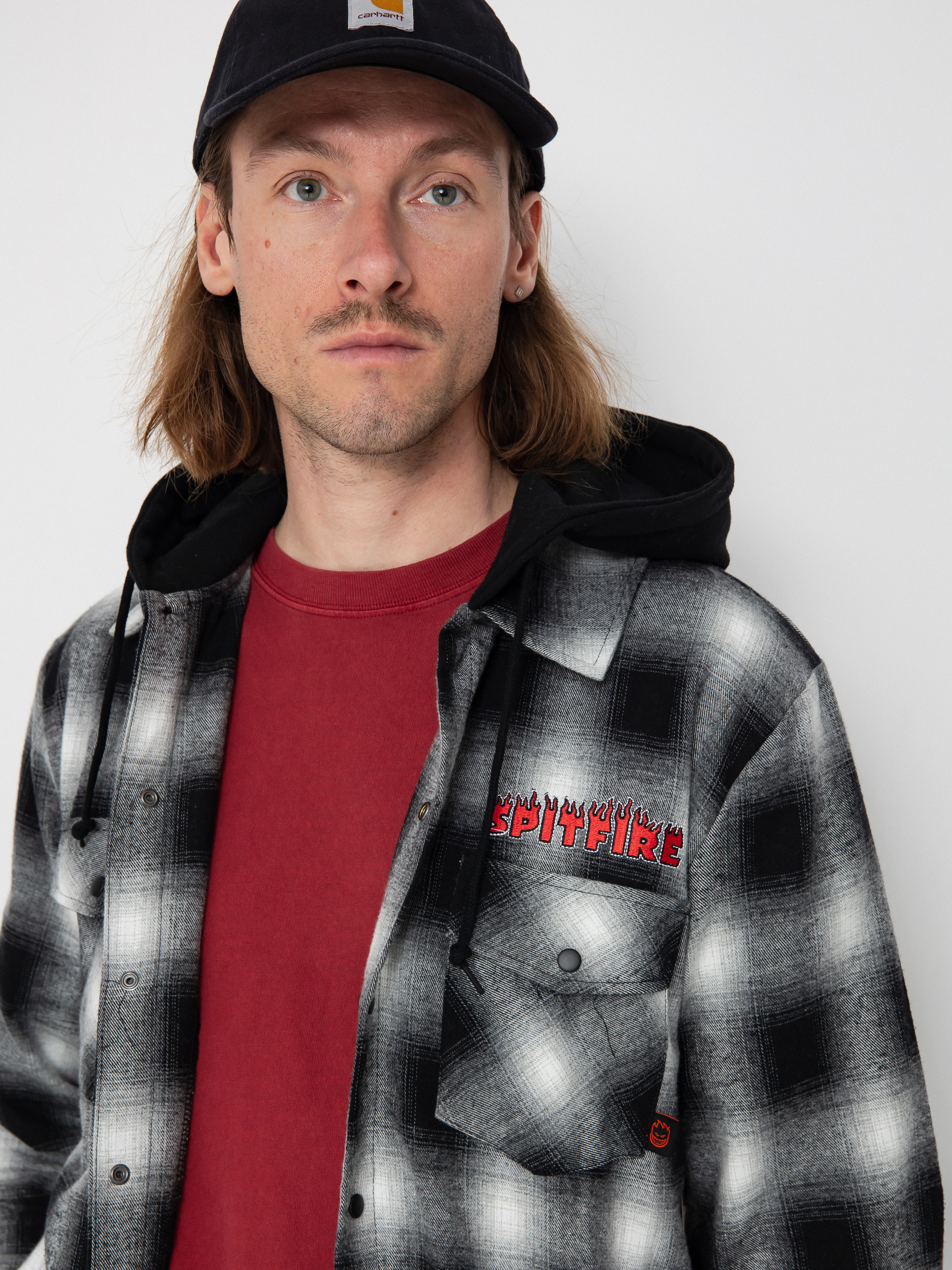 Spitfire Demonseed Hooded Flannel Ing (black/white/multi color embroideries)