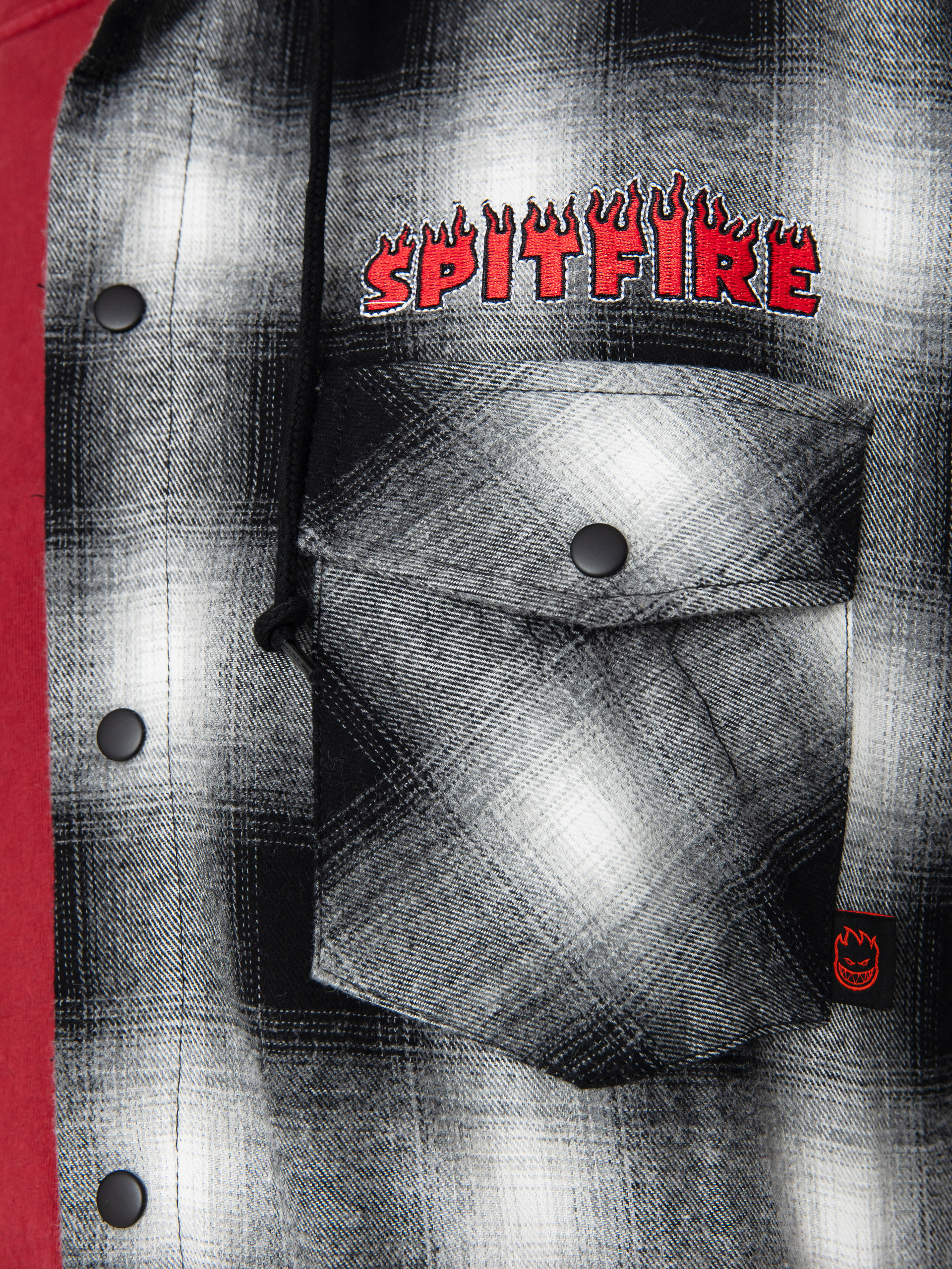 Spitfire Demonseed Hooded Flannel Ing (black/white/multi color embroideries)