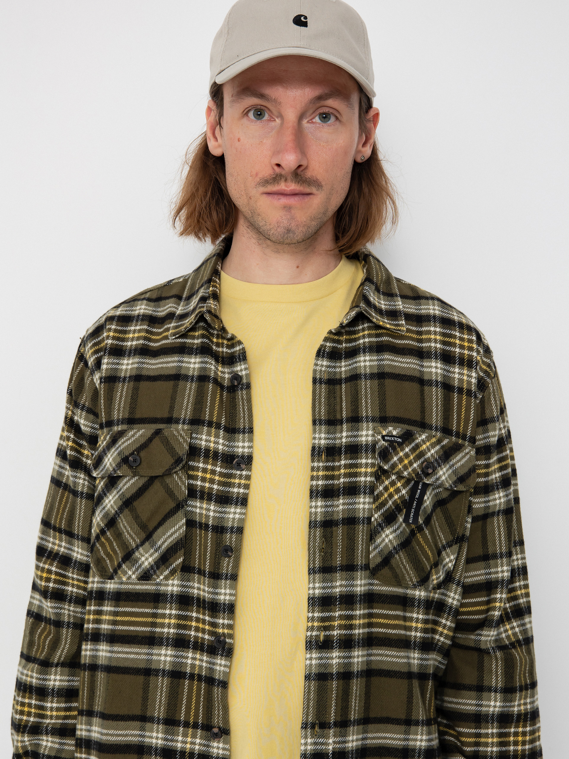 Brixton Bowery Flannel Ing (ivy green/olive surplus/black)
