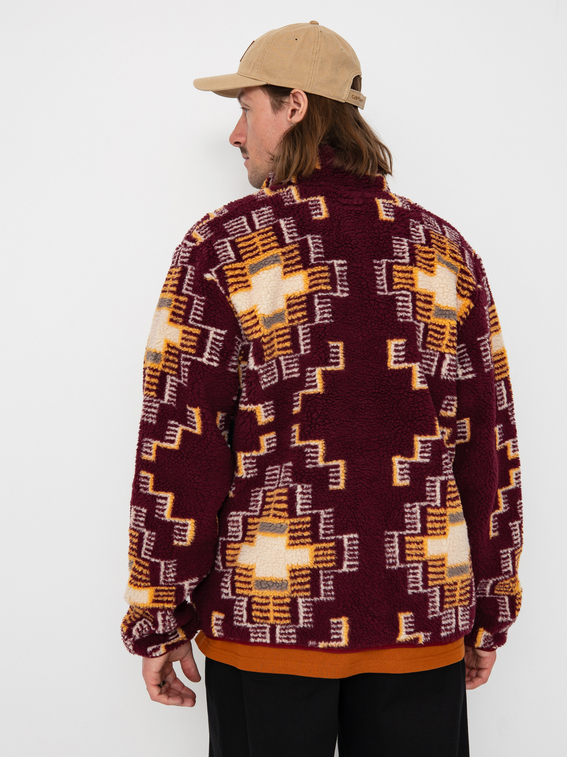 Brixton Arctic Fleece Mock Neck Dzseki (light cabernet)