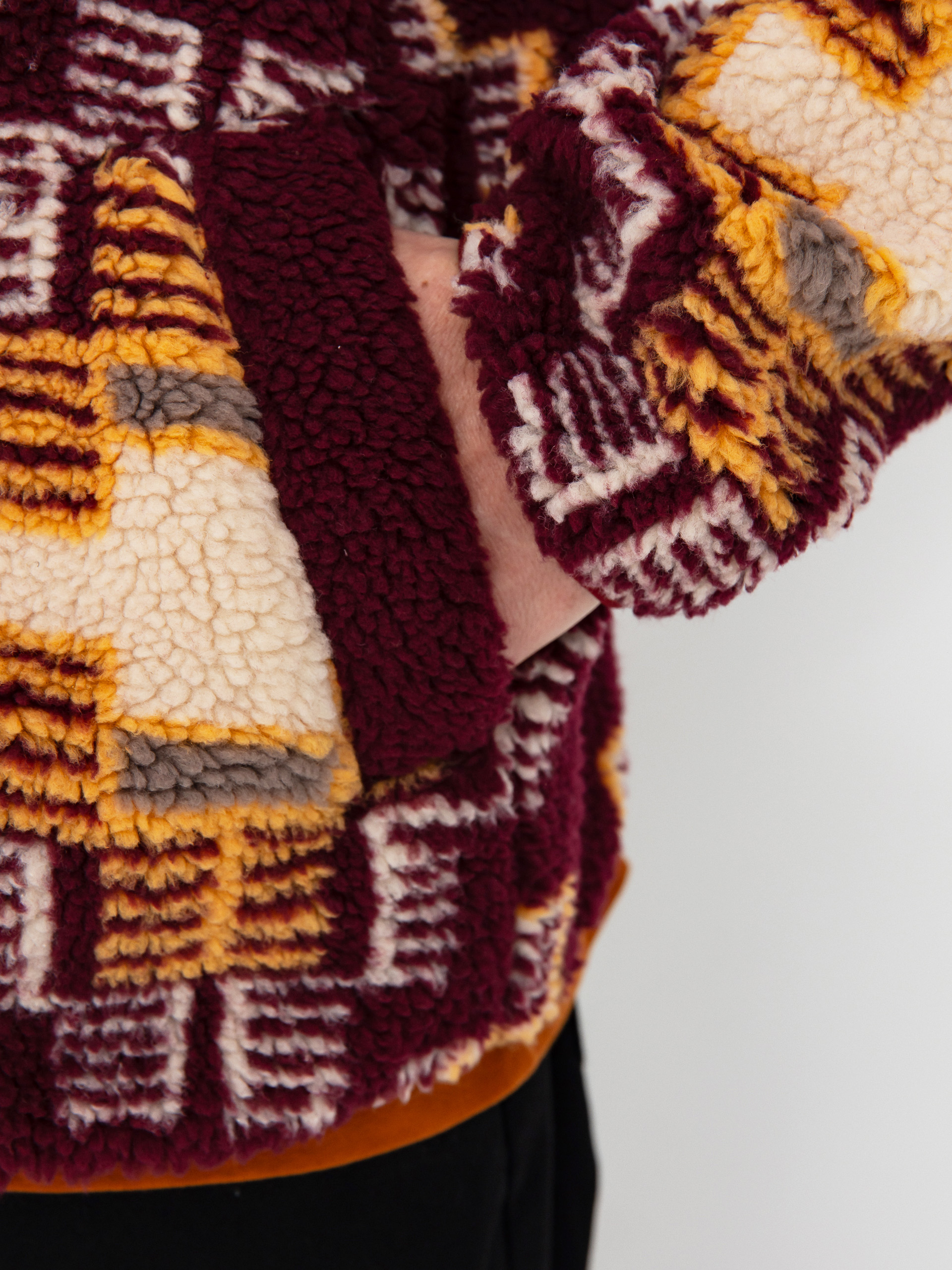 Brixton Arctic Fleece Mock Neck Dzseki (light cabernet)