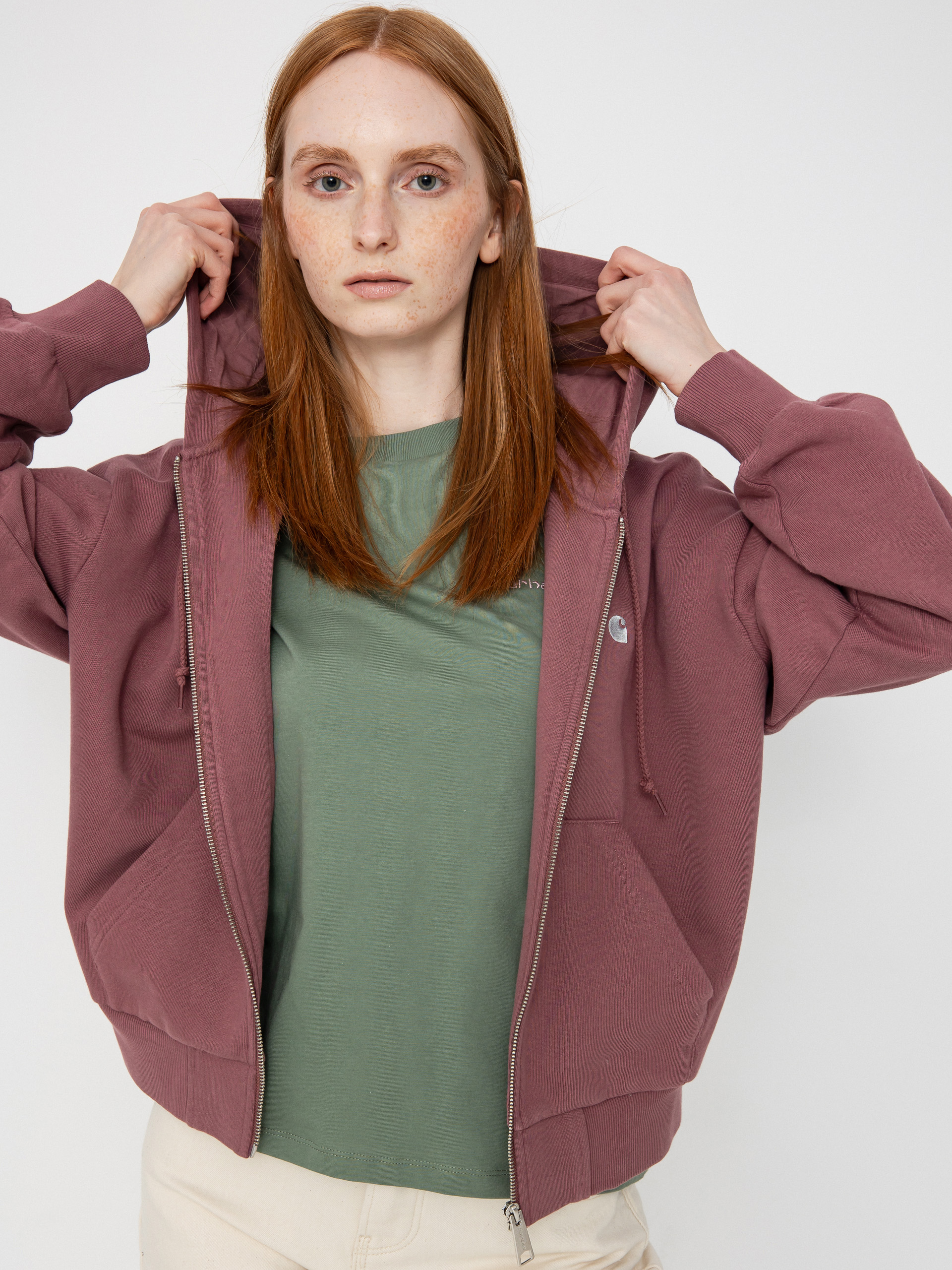 Carhartt WIP Casey ZHD Wmn Kapucnis pulóver (dusky pink/silver)