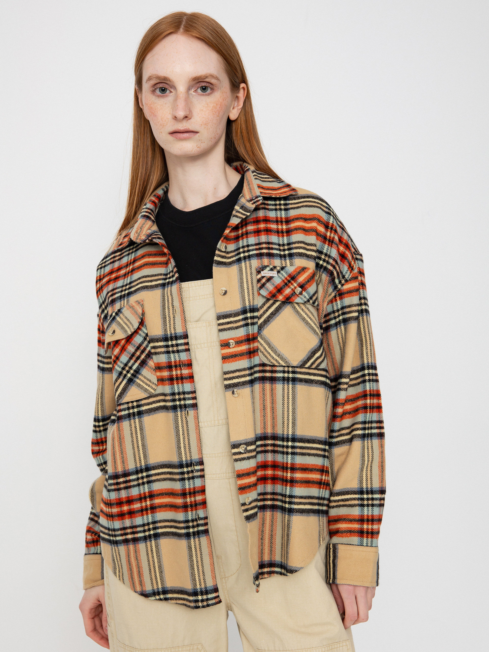Brixton Bowery Classic Flannel Wmn Ing (sand/burnt brick/black plaid)