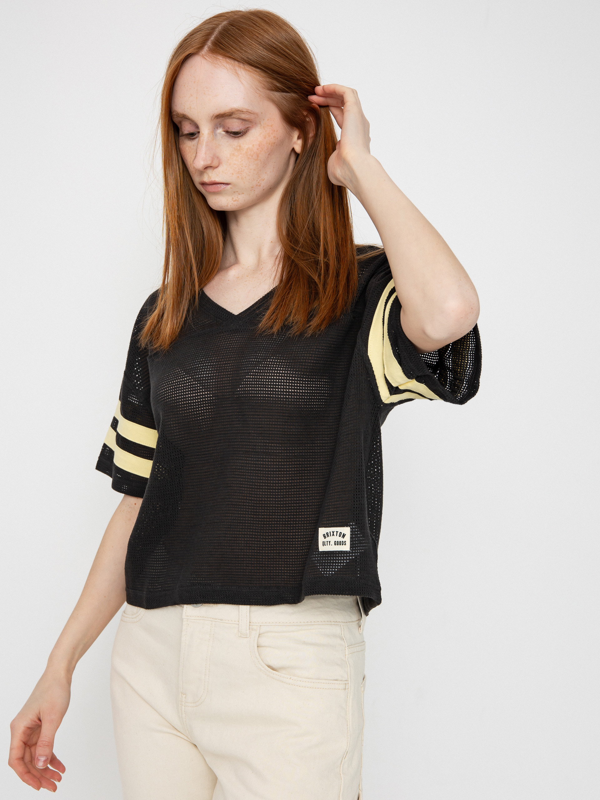 Brixton Varsity Football Mesh Wmn Pu00f3lu00f3 (washed black)