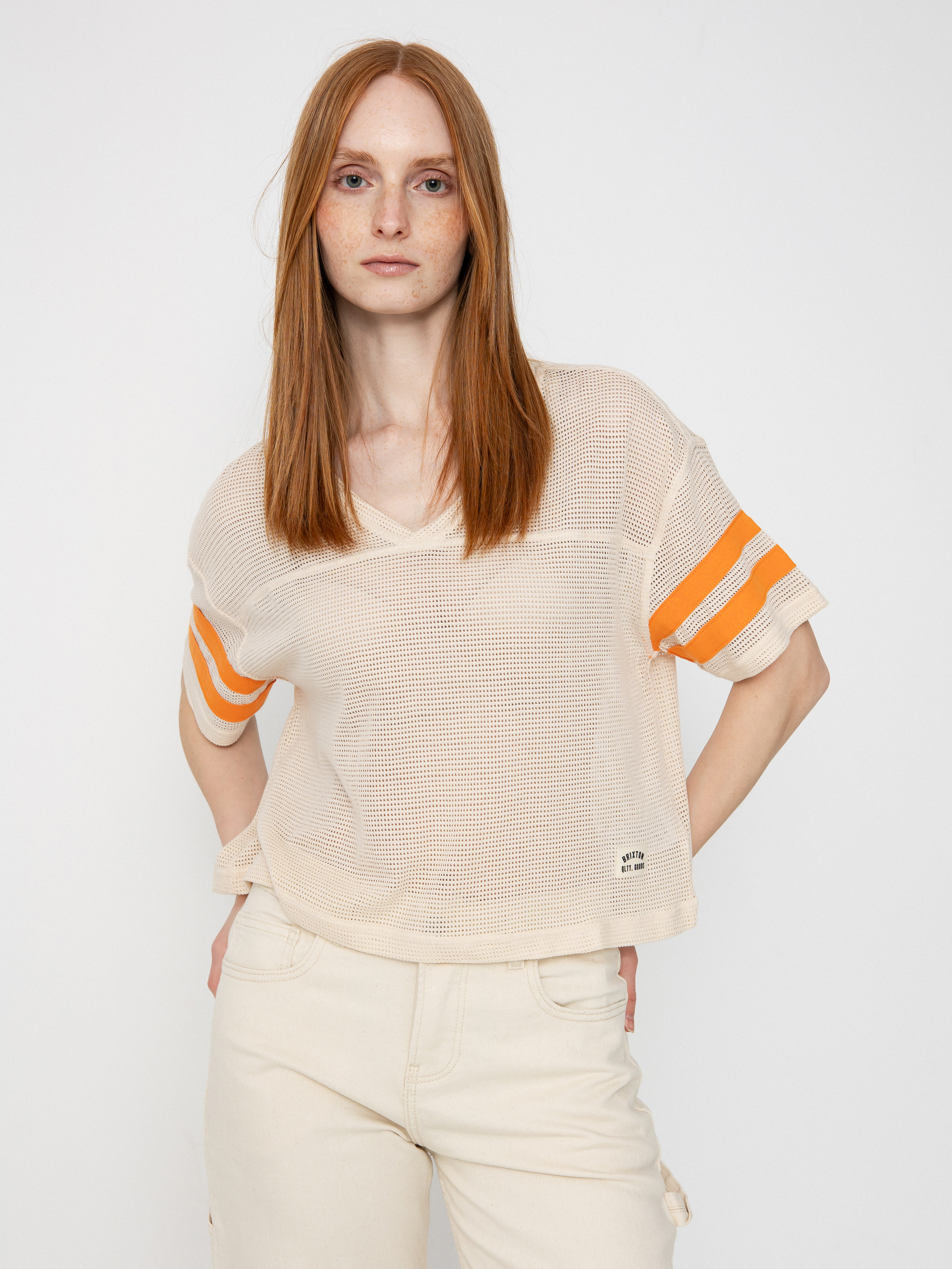 Brixton Varsity Football Mesh Wmn Pu00f3lu00f3 (whitecap)