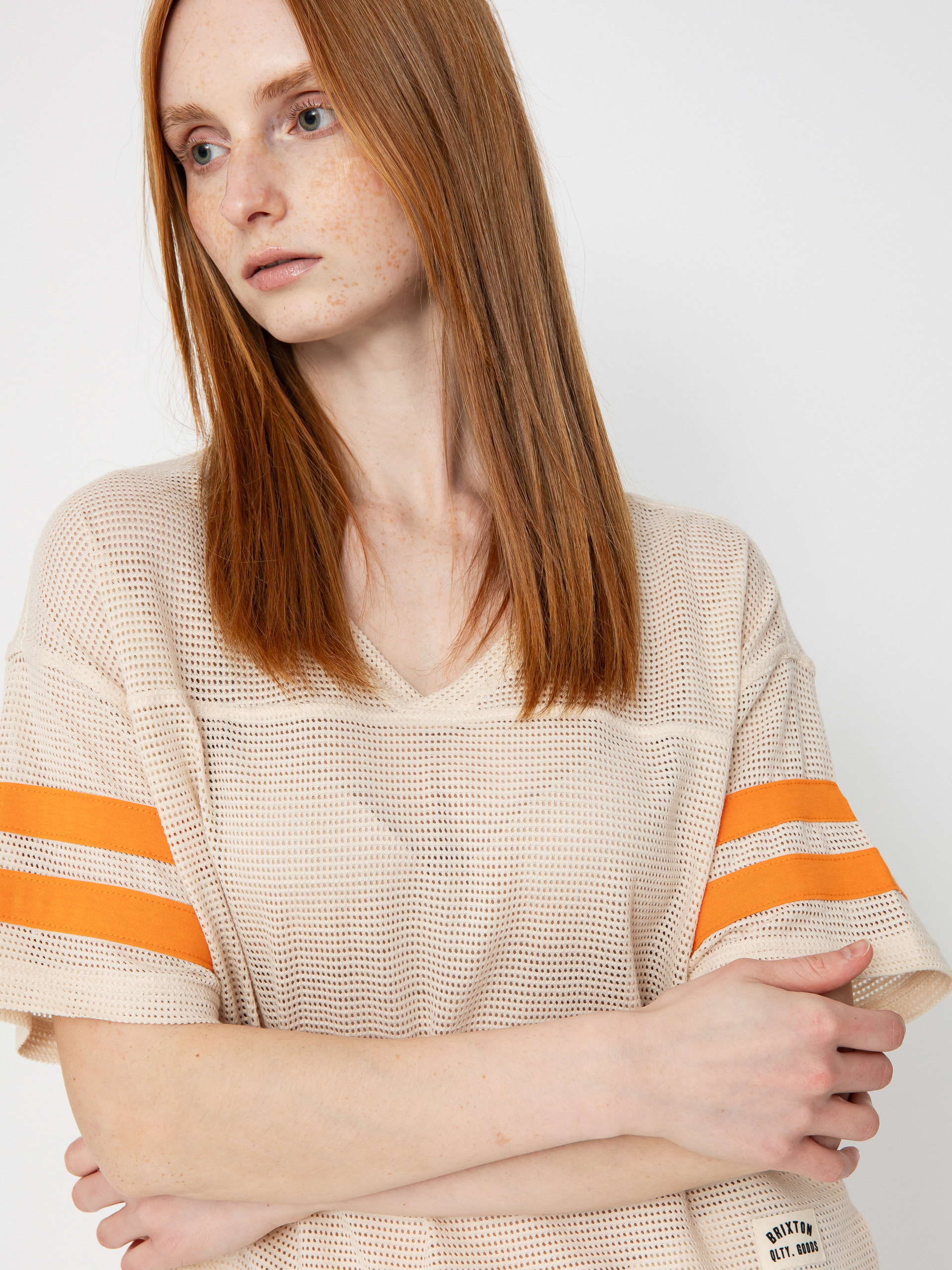 Brixton Varsity Football Mesh Wmn Póló (whitecap)