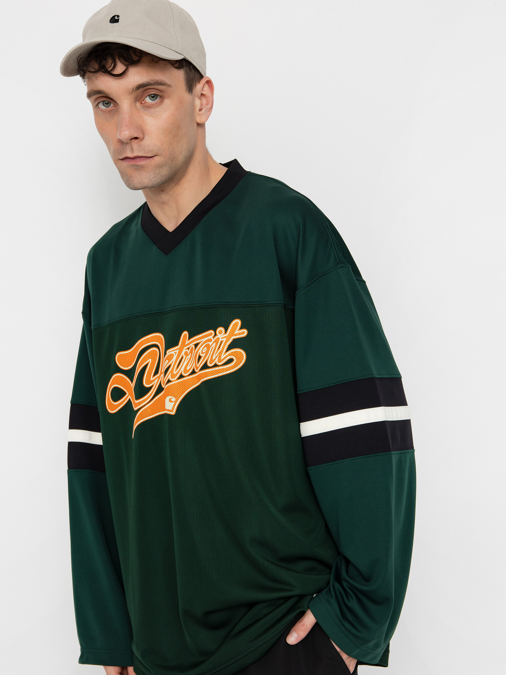 Carhartt WIP Detroit Mesh Hosszú ujjú felső (conifer/black/wax)