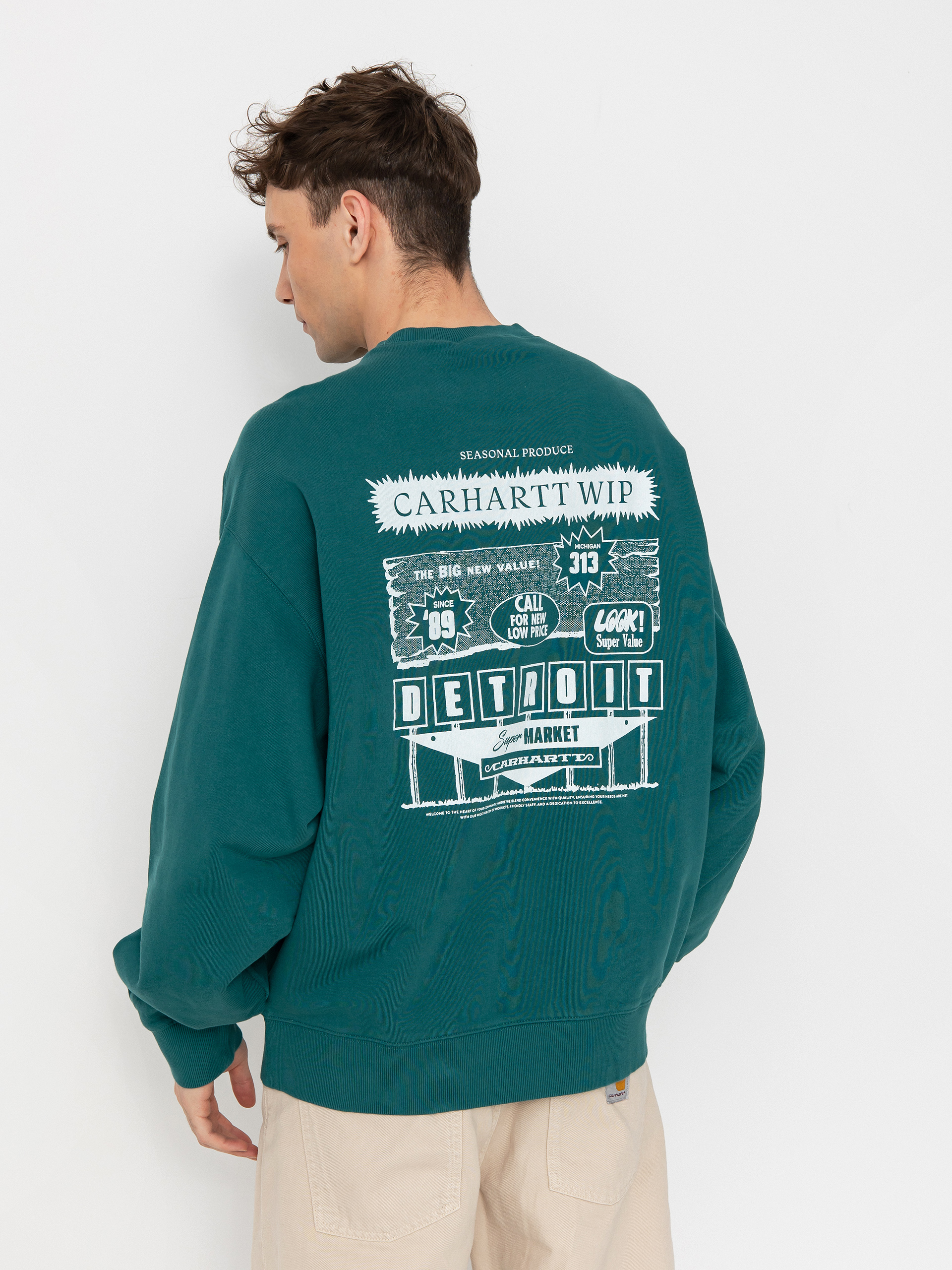 Carhartt WIP Catalogue Pulóver (rainforest/white)