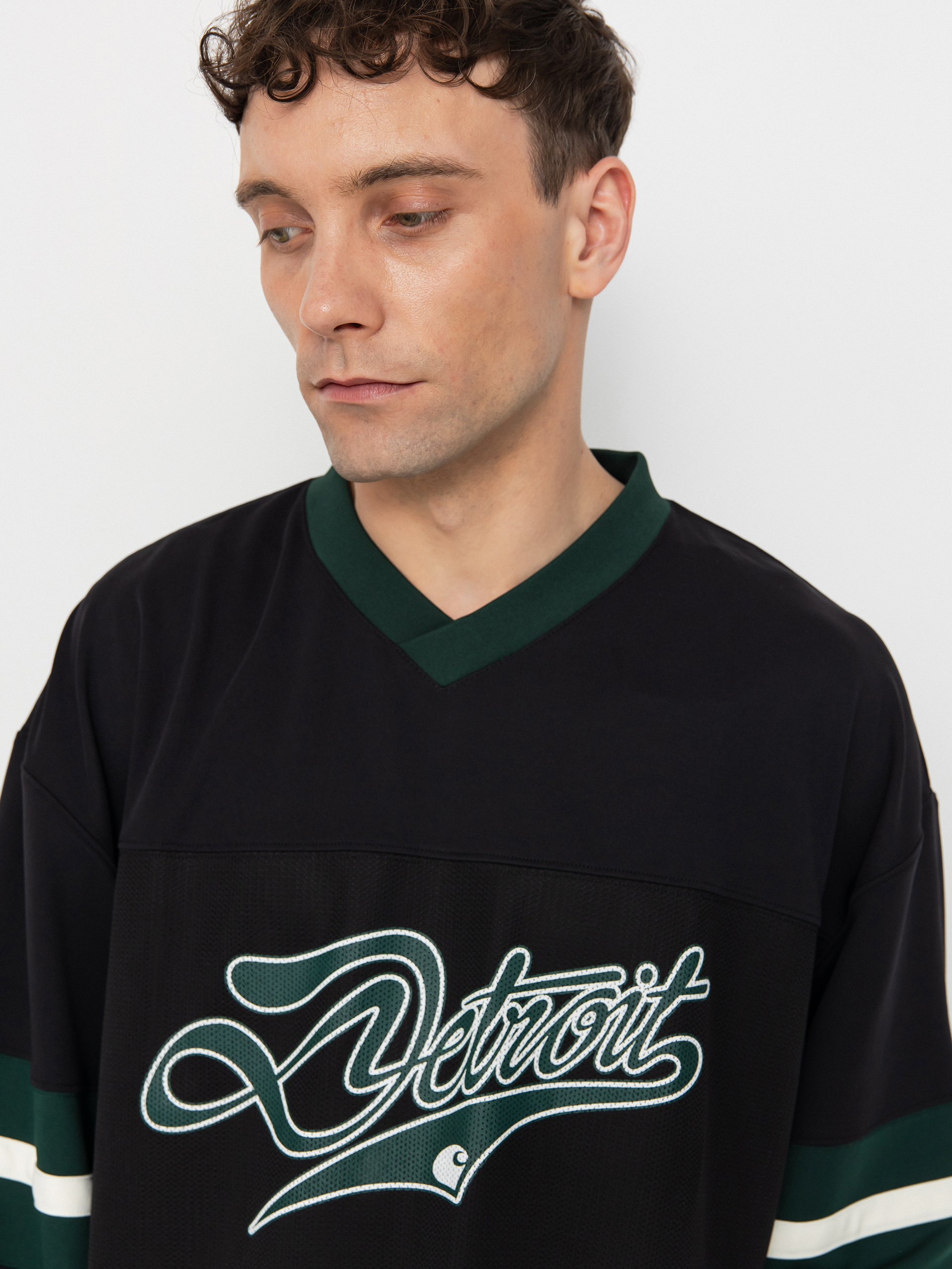 Carhartt WIP Detroit Mesh Hosszú ujjú felső (black/conifer/wax)