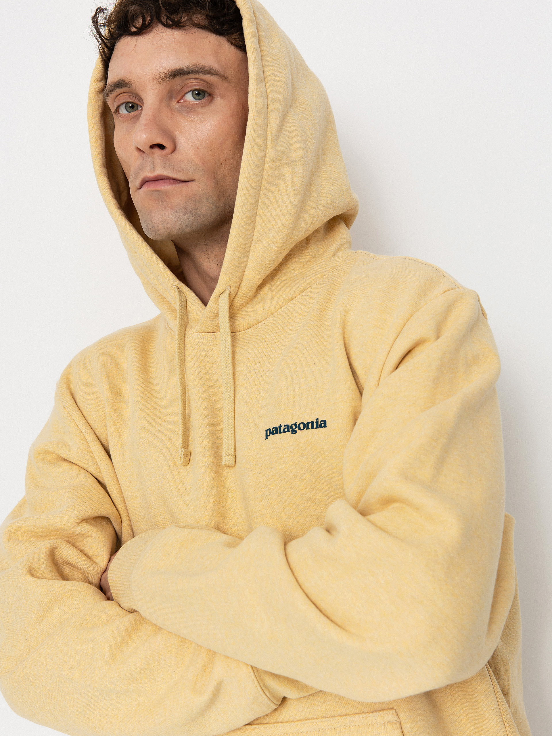 Kapucnis pulóver Patagonia Boardshort Logo Uprisal HD (beeswax tan)