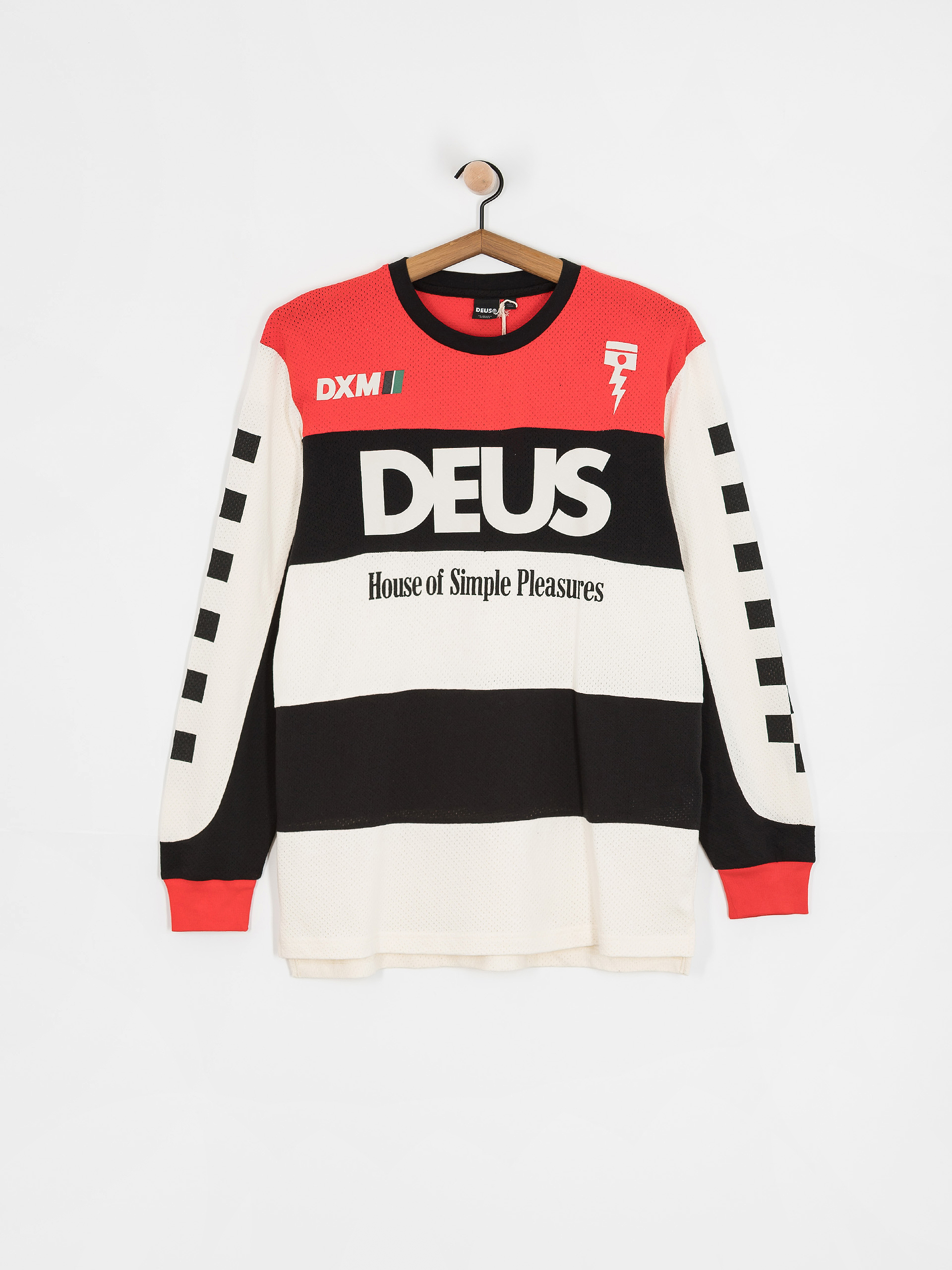 Póló Deus Ex Machina Vilander Moto Jersey (valiant red combo)