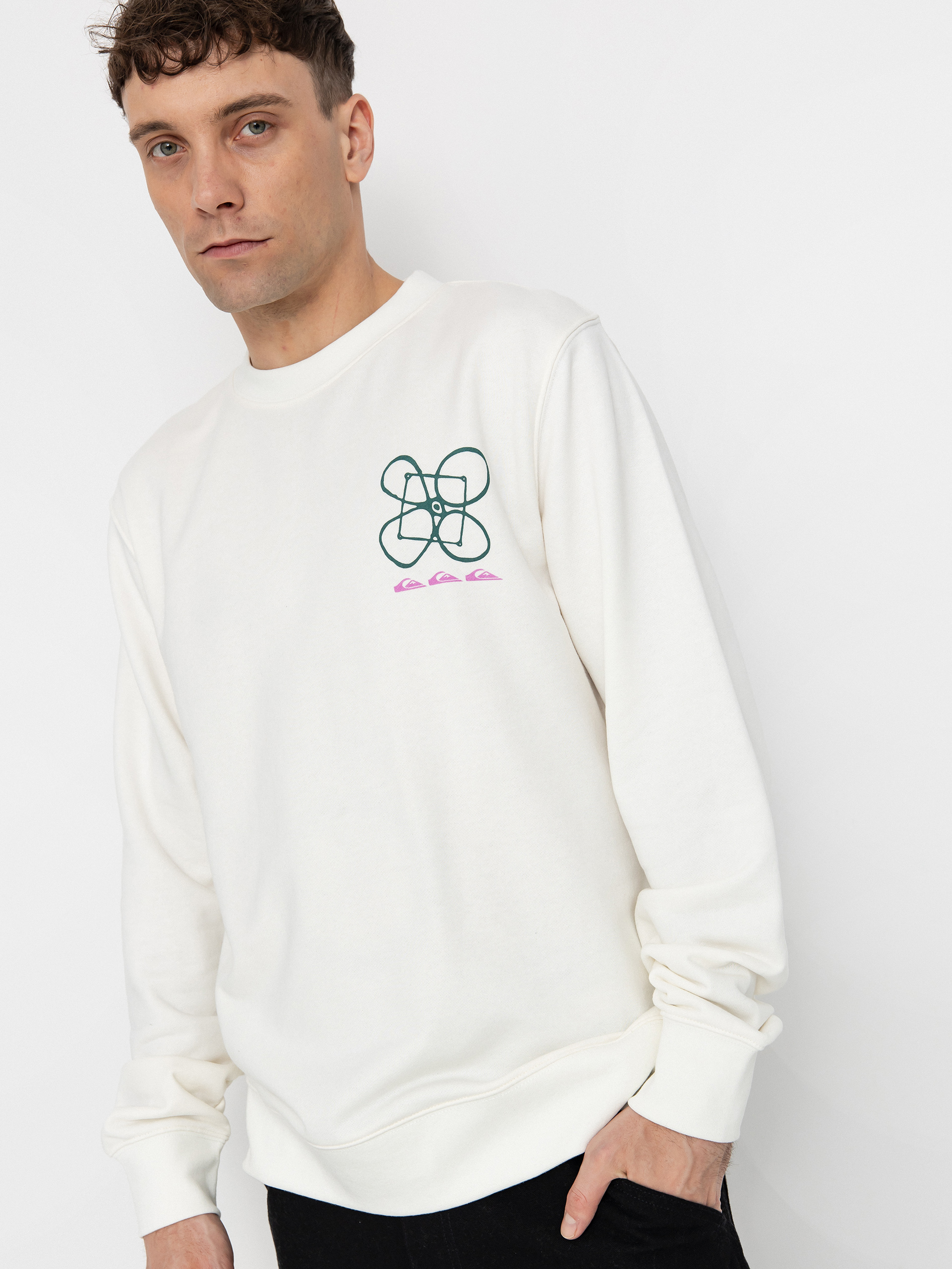 Quiksilver Graphic Mix Pulóver (snow white)